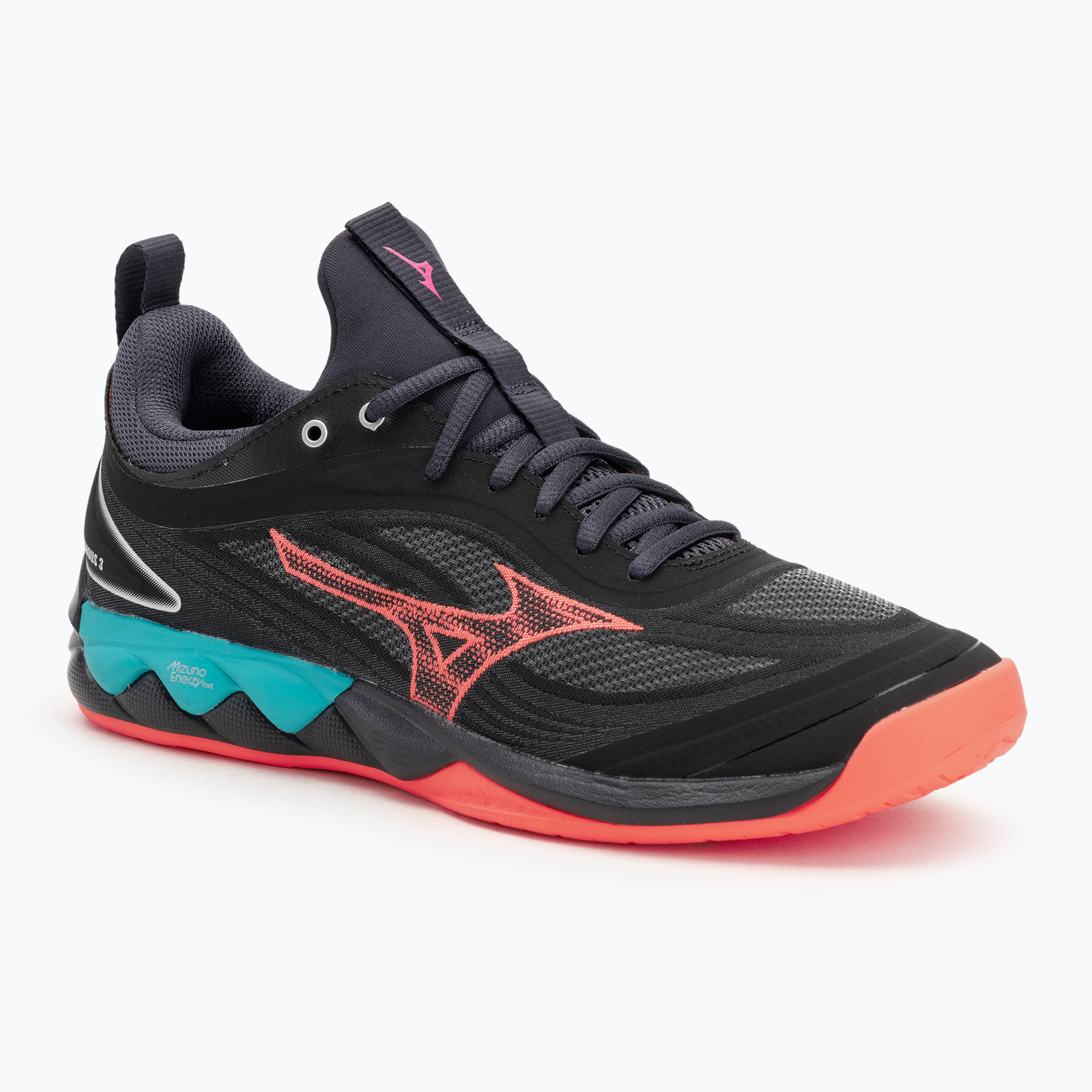 Volejbalové topánky Mizuno Wave Luminous 3 black/neon flame/peacock blue (Wave Luminous 3 V1GA242006)