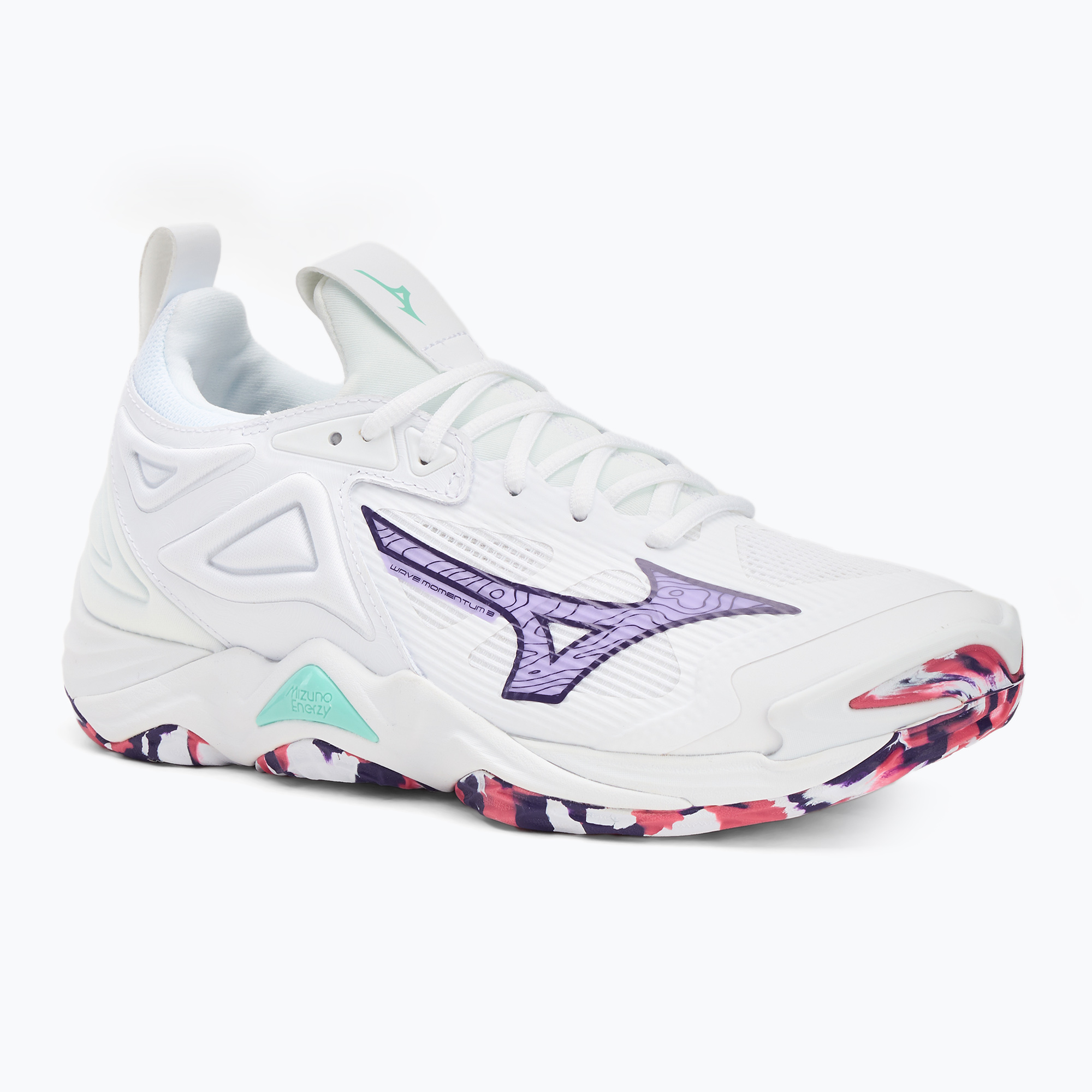 Volejbalová obuv Mizuno Wave Momentum 3 white/violet indigo/camellia rose (Wave Momentum 3 V1GC231220)