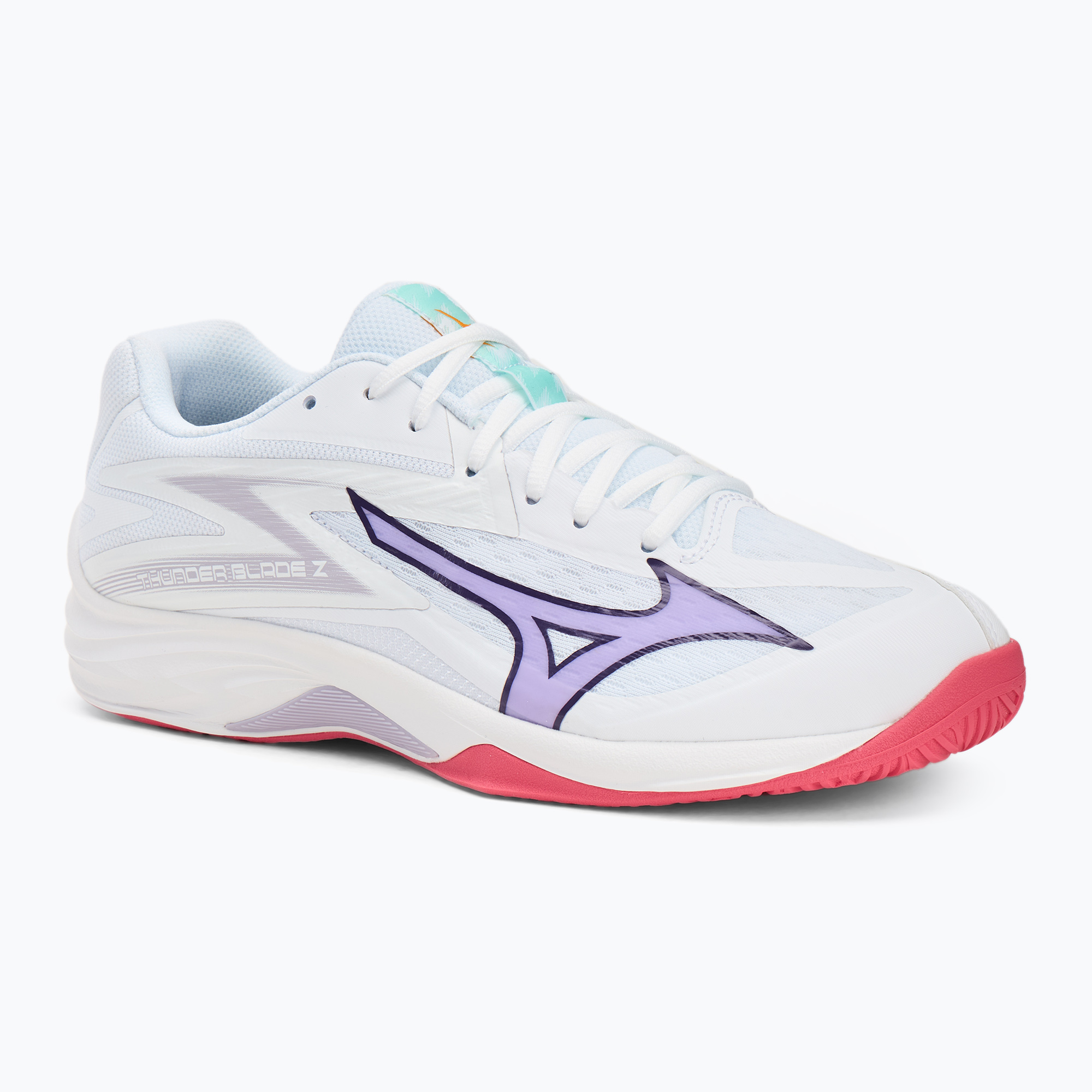 Volejbalová obuv Mizuno Thunder Blade Z white/violet indigo/camellia rose (Thunder Blade Z V1GC237020)