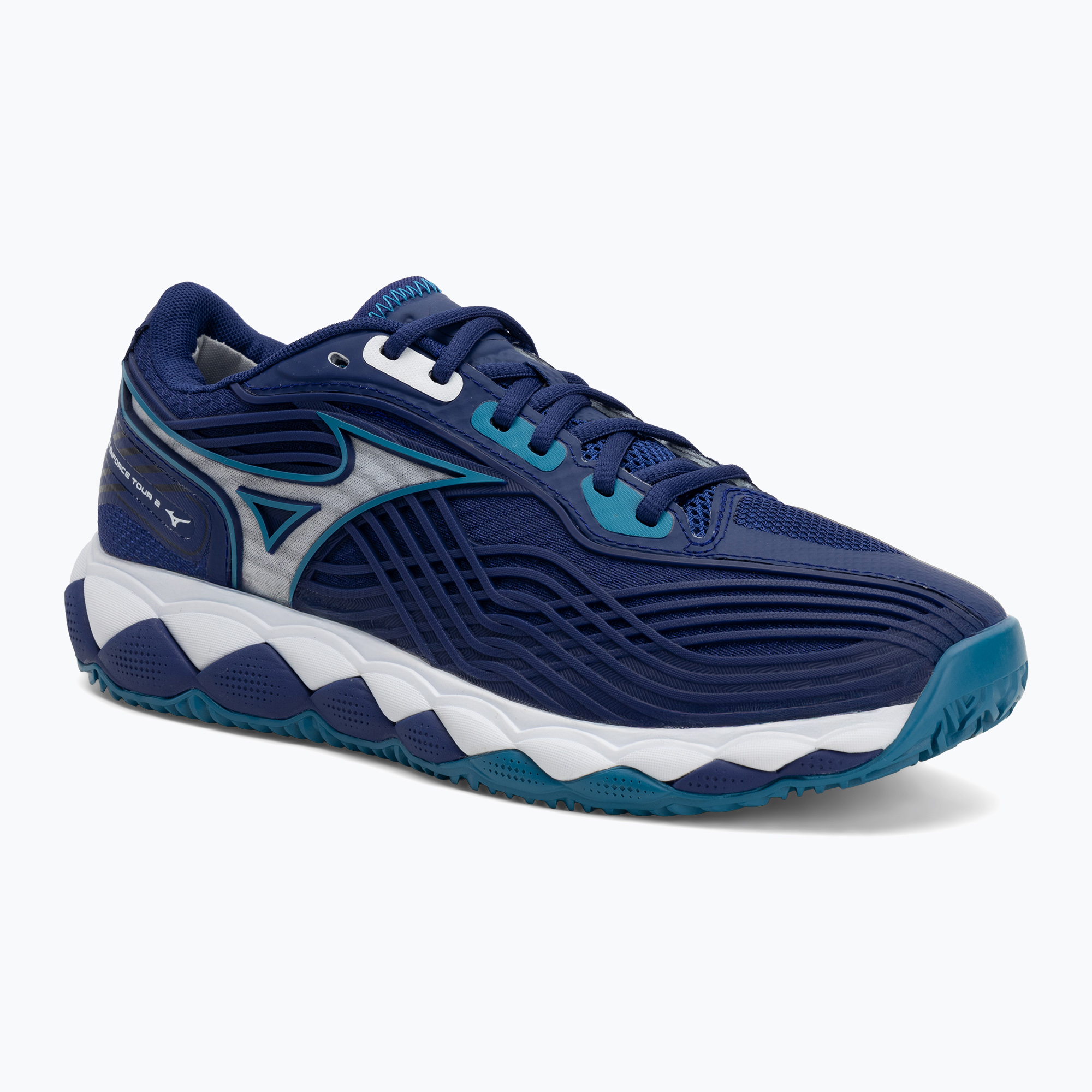 Pánské tenisové boty Mizuno Wave Enforce Tour 2 CC bellwether blue/ white/ fjord blue (Wave Enforce Tour 2 CC 61GC250415)