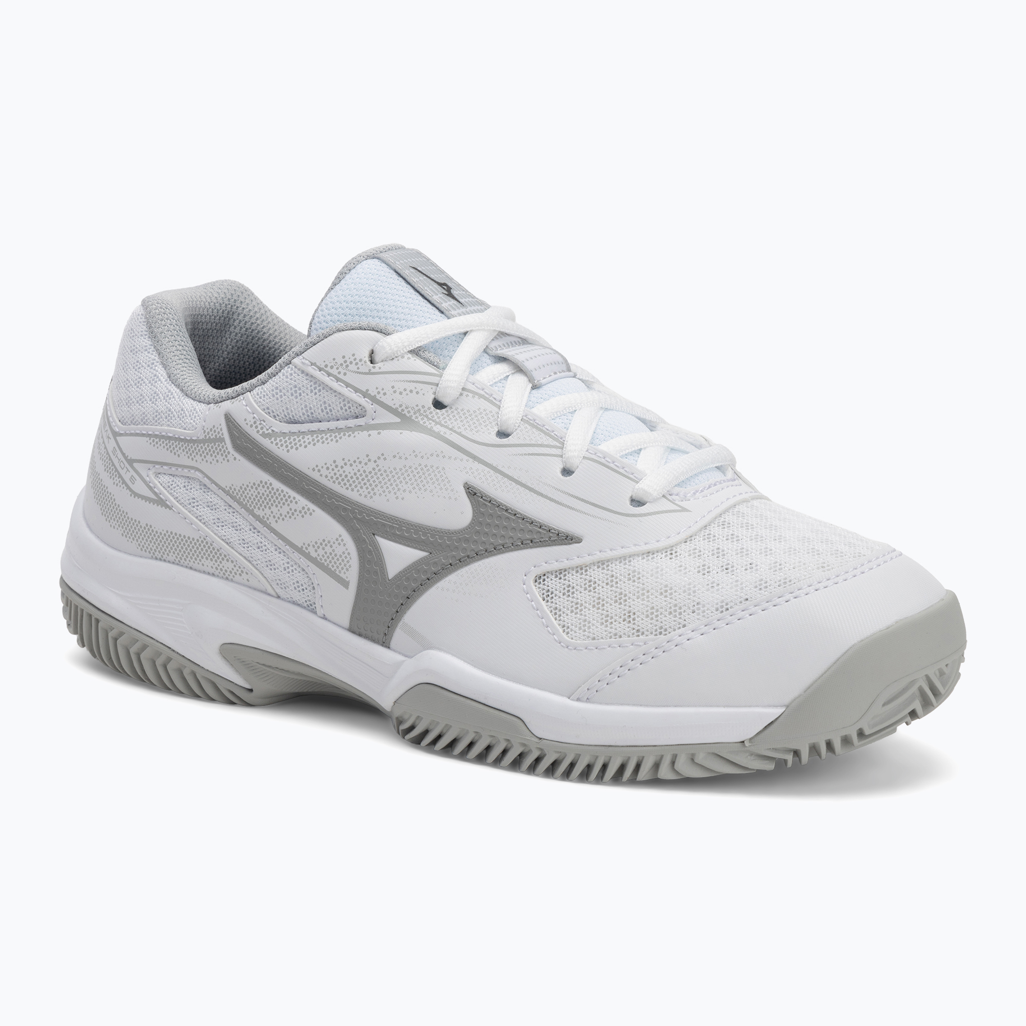 Dámské tenisové boty Mizuno Break Shot 5 CC white/ ultimate gray/ harbor mist (Break Shot 5 CC 61GC252603)
