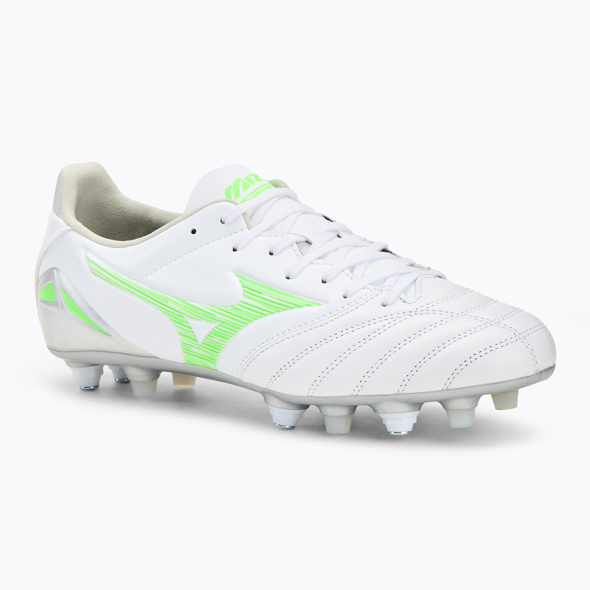 Pánske kopačky Mizuno Morelia Neo IV Pro Mix white/neon green/cool gray 3c (Morelia Neo IV Pro Mix P1GC253437)
