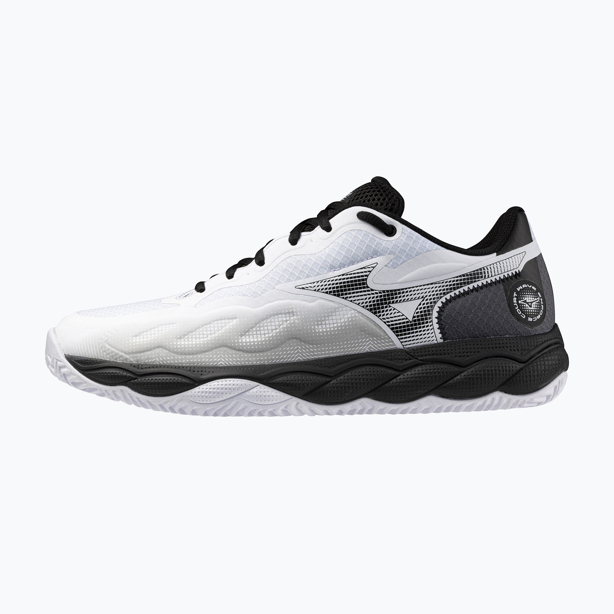 Pánské tenisové boty Mizuno Wave Enforce Court CC white/ black/ iron gate (Wave Enforce Court CC 61GC243509)