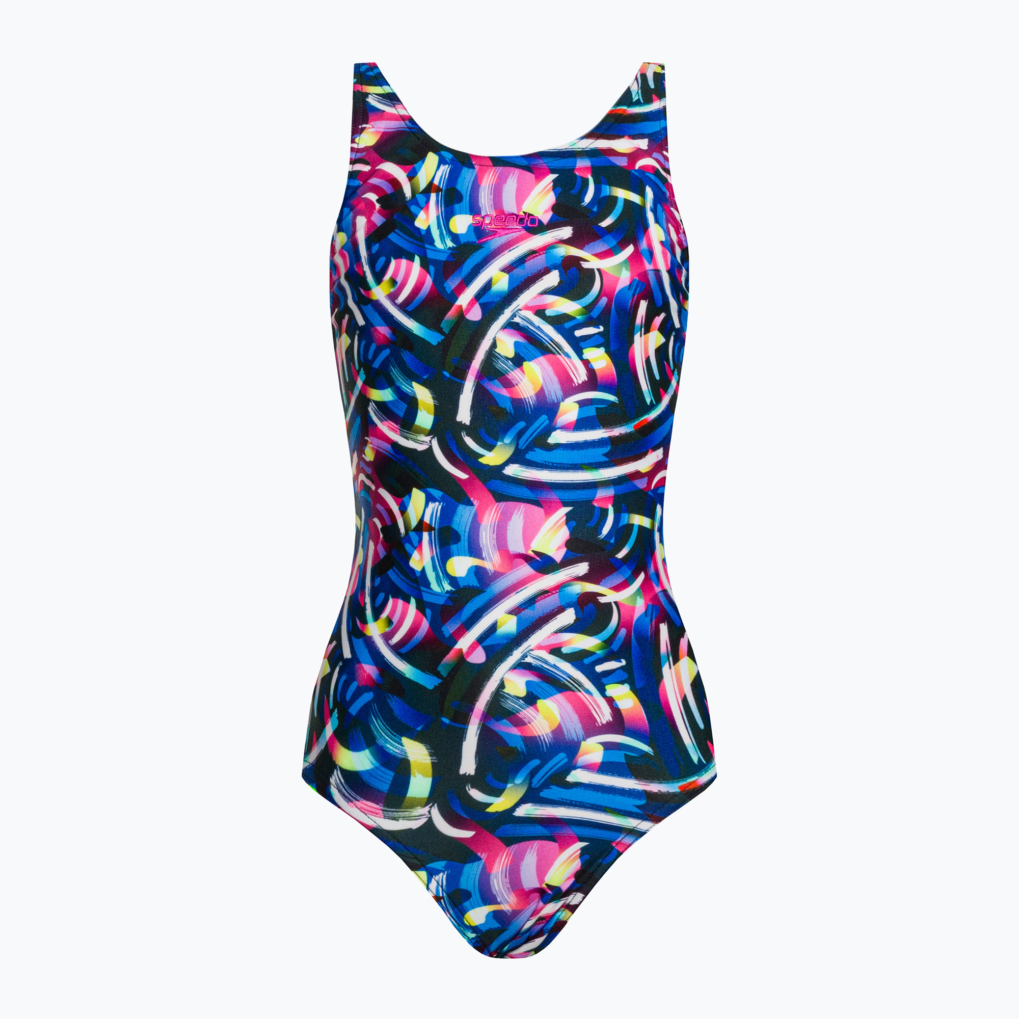 Speedo Digital Allover Leaderback detské jednodielne plavky modré/čierne 8-1237714743