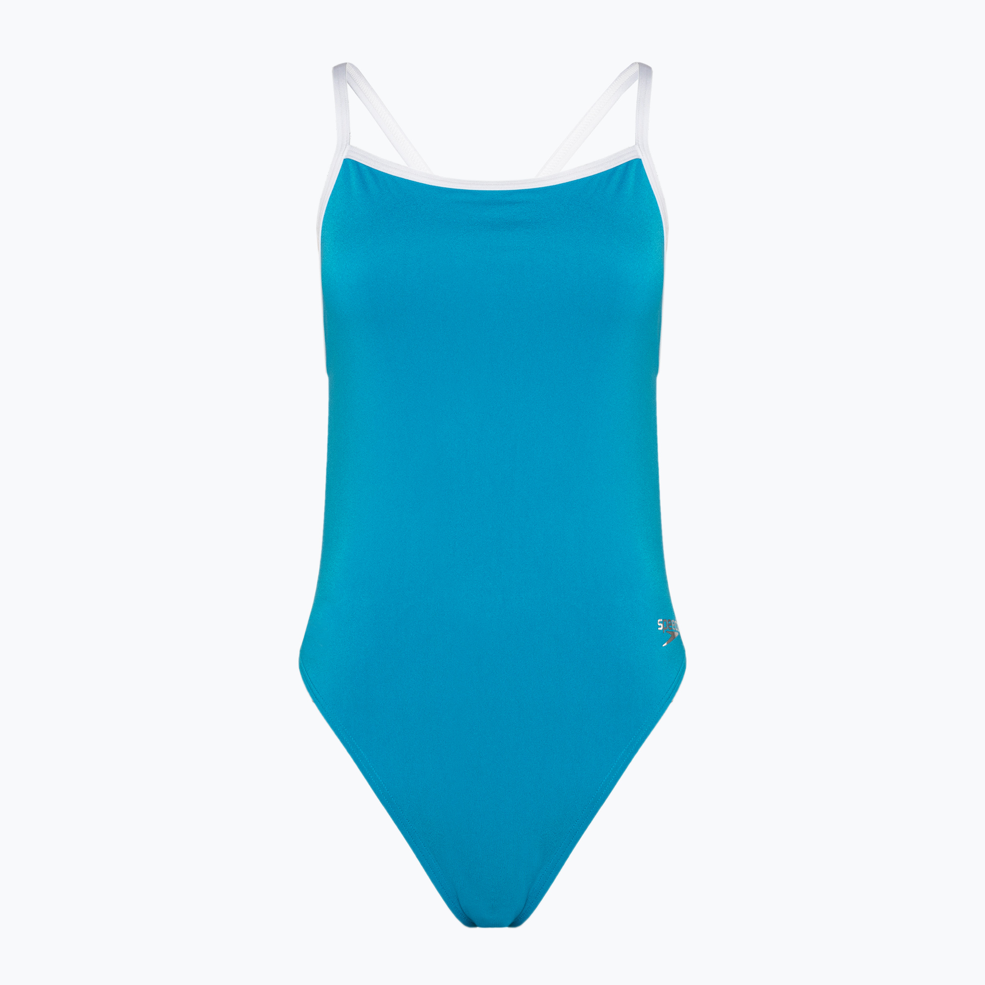 Dámske jednodielne plavky Speedo Solid Vback so skrutkou/biele