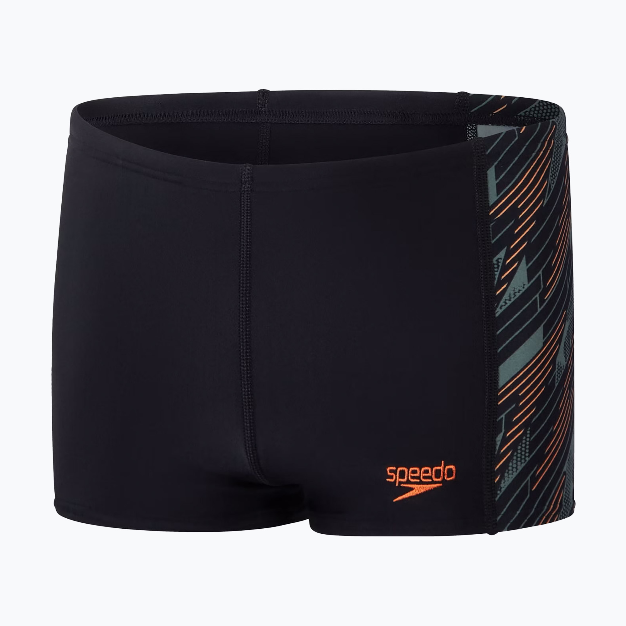 Detské plávacie boxerky Speedo HyperBoom Panel Aquashort black/country green/nectarine (HyperBoom Panel Aquashort 8-00379417356)