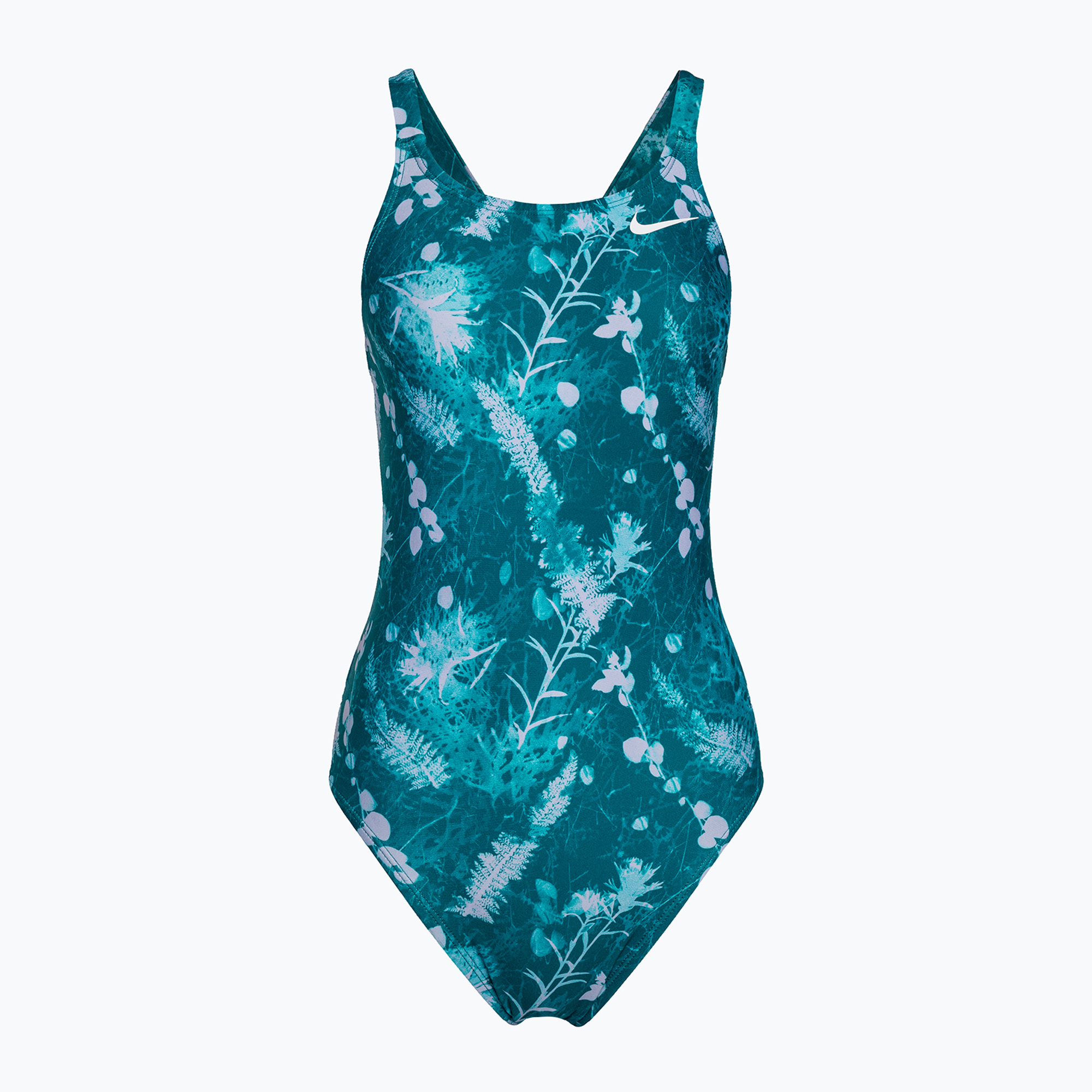 Dámske jednodielne plavky Nike Hydrastrong Multi Print Fastback mineral teal (Hydrastrong Multi Print Fastback NESSD011)