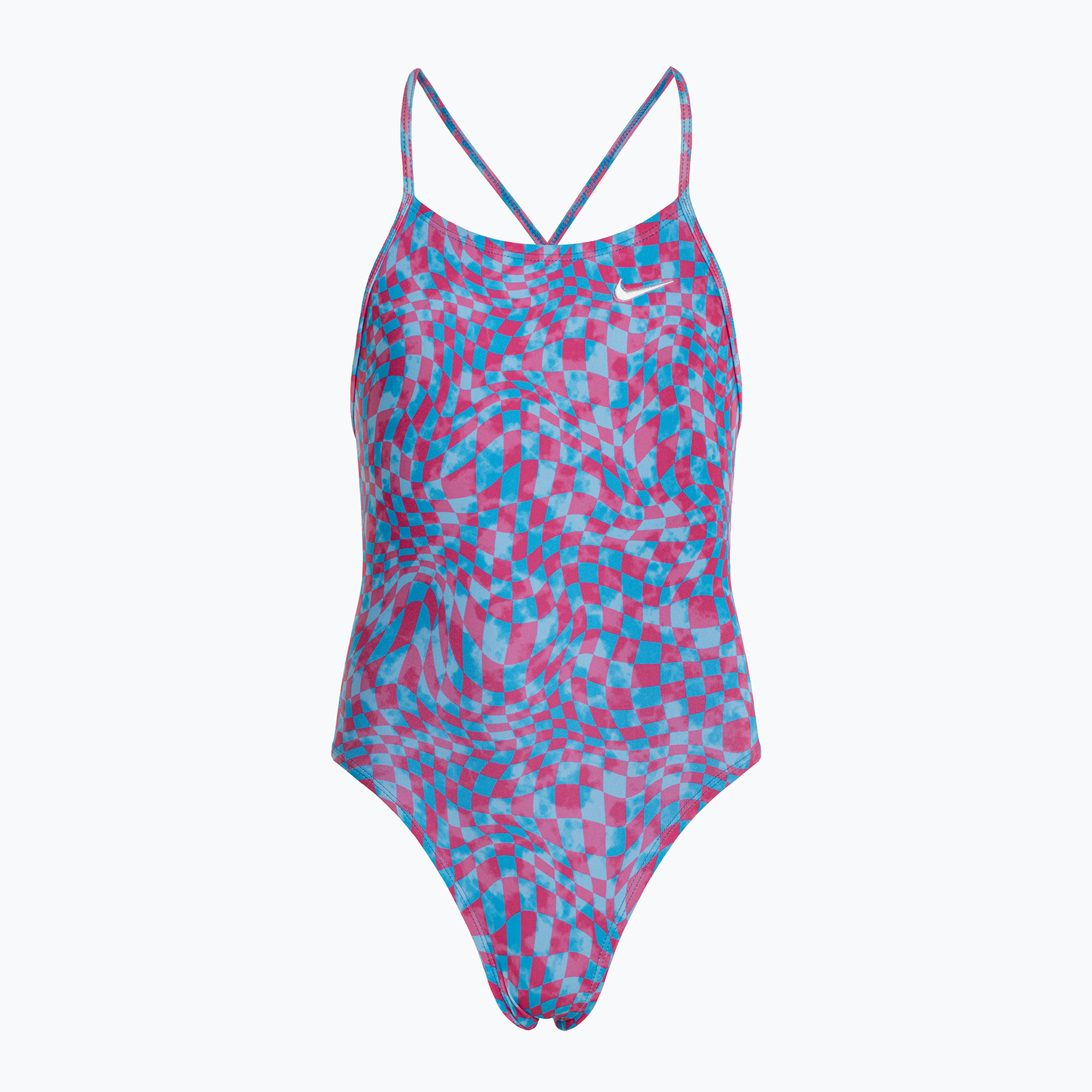 Detské jednodielne plavky Nike Hydrastrong Lace Up Back university blue (Hydrastrong Charms Multi Print Lace Up Back NESSE046-438)