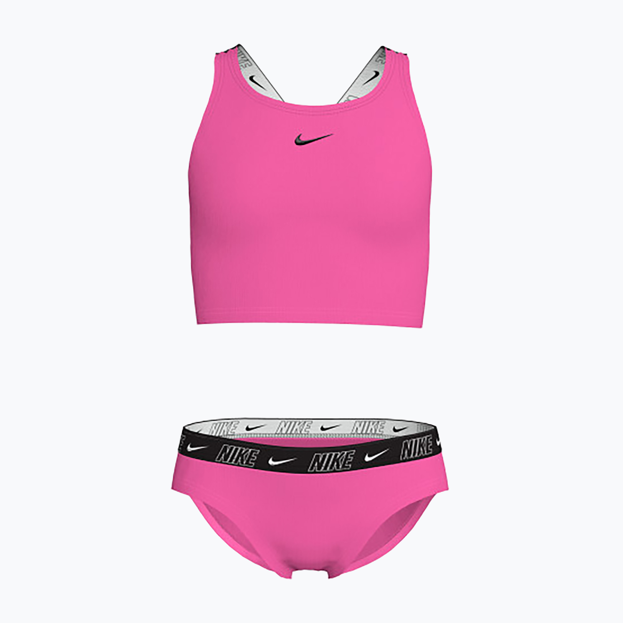 Detské dvojdielne plavky Nike Logo Tape Crossback Midkini hyper pink (Logo Tape Crossback Midkini NESSF730-678)