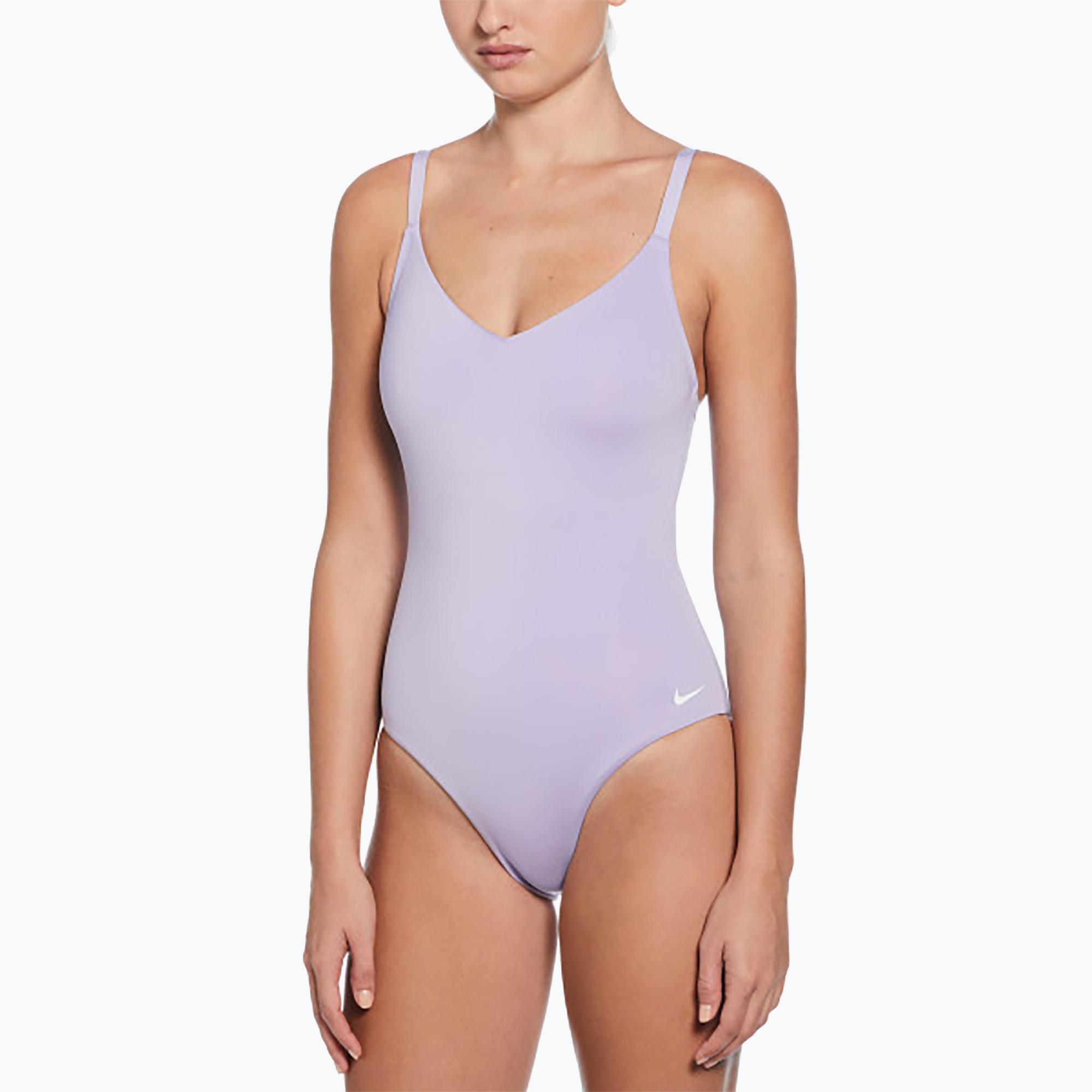 Dámske jednodielne plavky Nike Essential V-Neck hydrangeas (Essential V-Neck NESSF232-576)