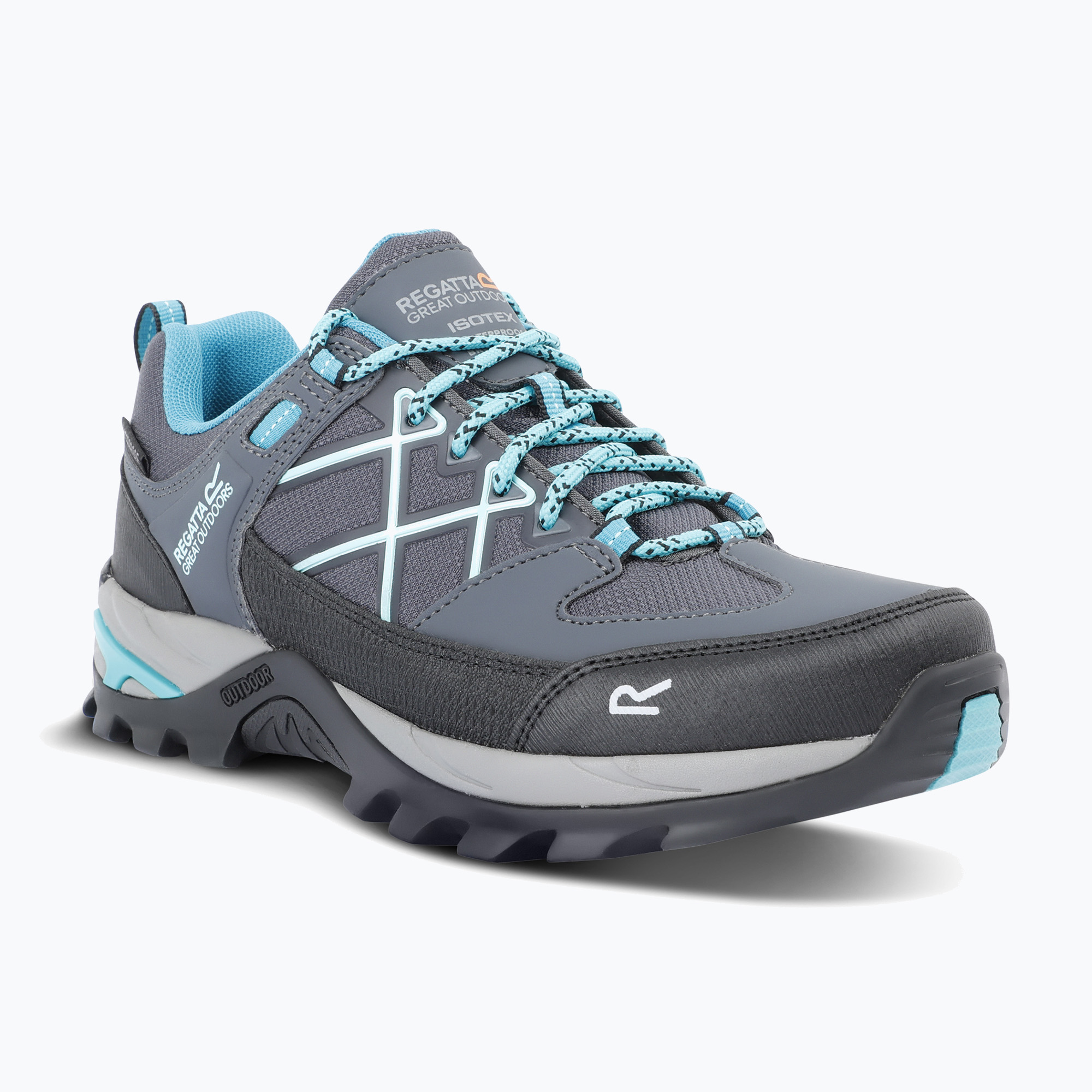 Dámske trekové topánky REGATTA Samaris III Low seal grey/turquoise (Samaris III Low RWF835-6TW)