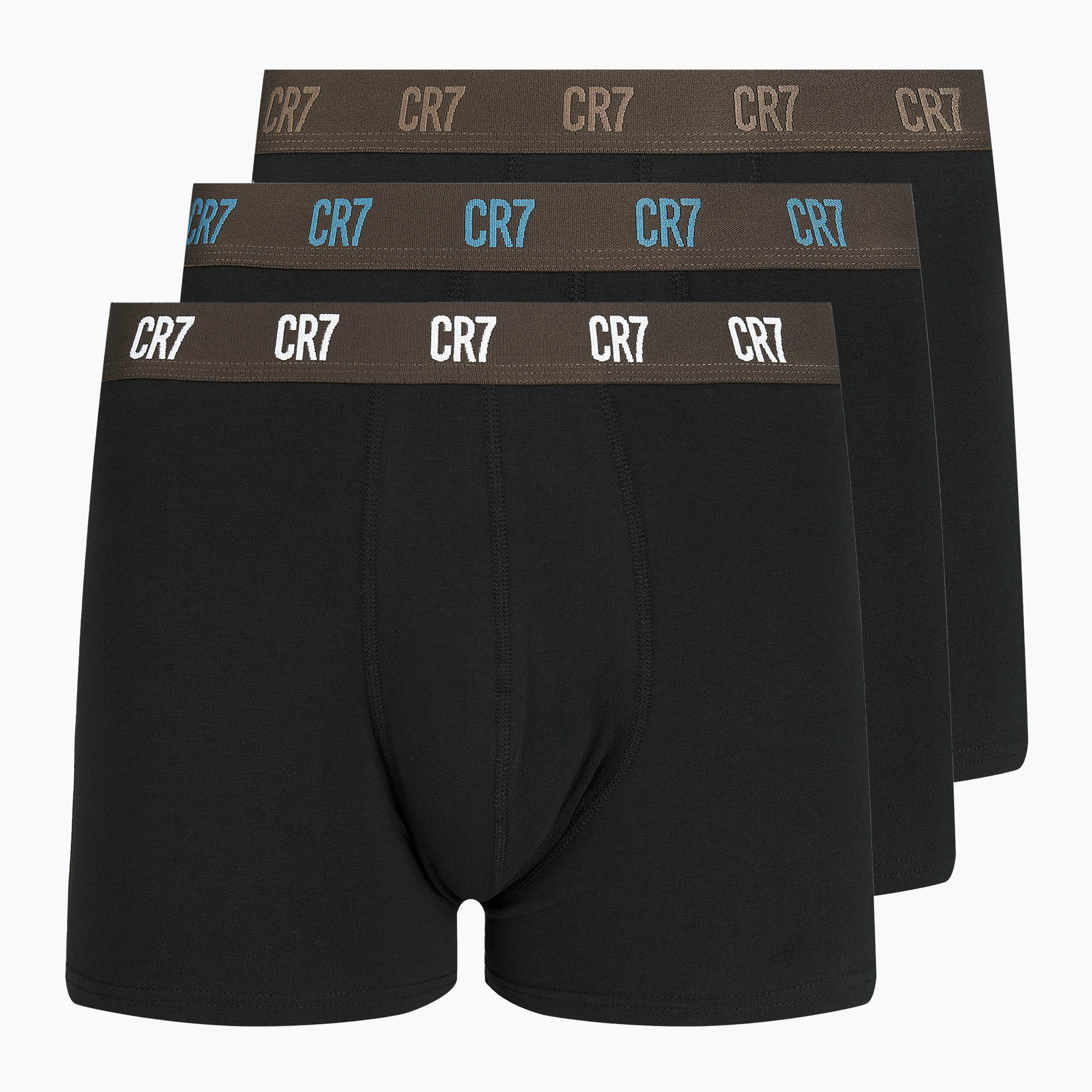 Pánske boxerky CR7 Basic Trunk 3 páry black/brown (Basic Trunk 300-8100-49-698)