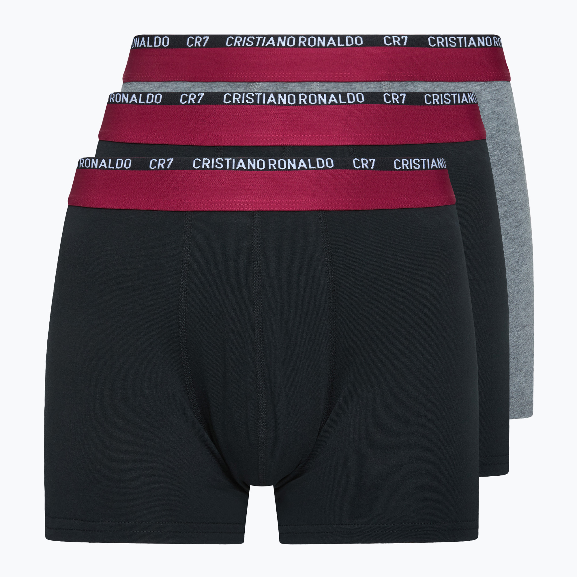 Pánske boxerky CR7 Basic Trunk 3 páry biela/sivá melanž/čierna (Basic Trunk 300-8100-49-2749)