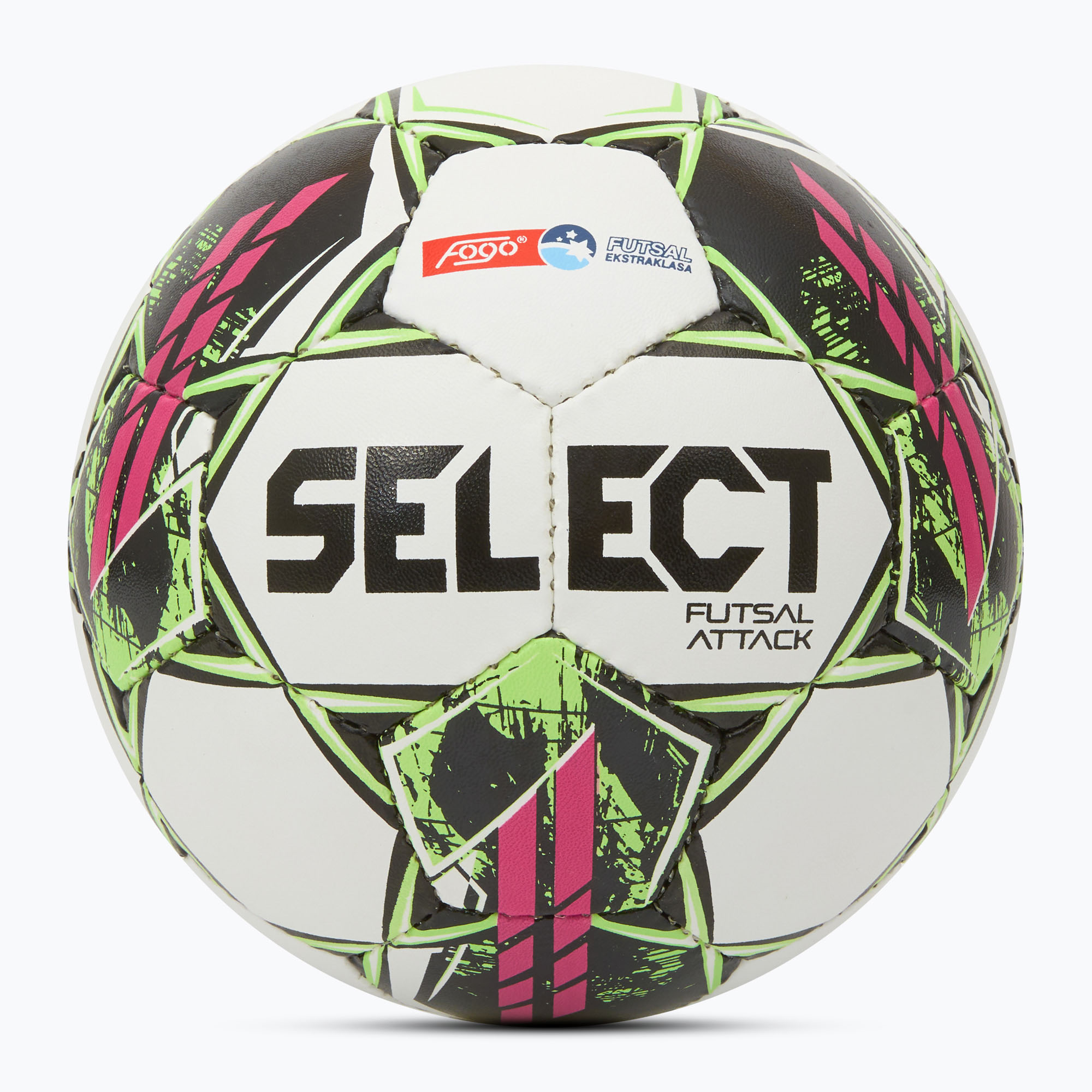 Futbalová lopta SELECT Futsal Attack Football Fogo Ekstraklasa white/pink veľkosť 4 (Futsal Attack Fogo Ekstraklasa 18673)