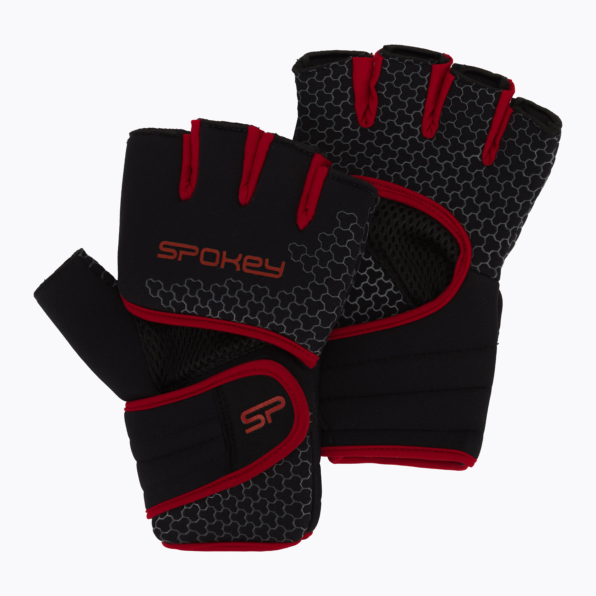 Spokey Lava čierno-červené fitness rukavice 928974