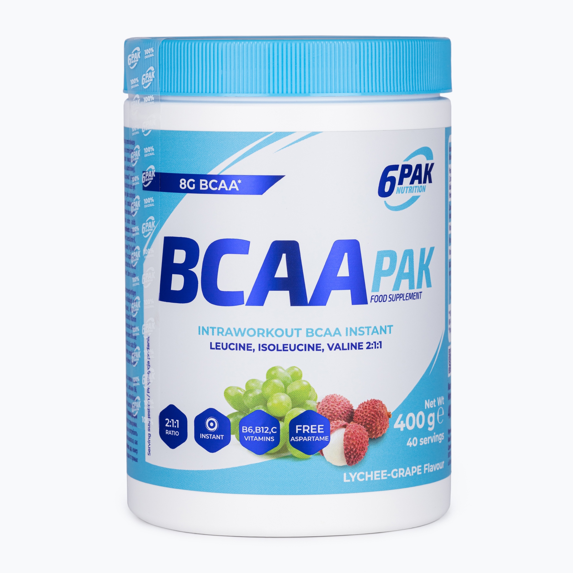 BCAA 6PAK aminokyseliny 400g liči-broskyňa PAK/013#LIWIN (BCAA PAK PAK/013#LIWIN)