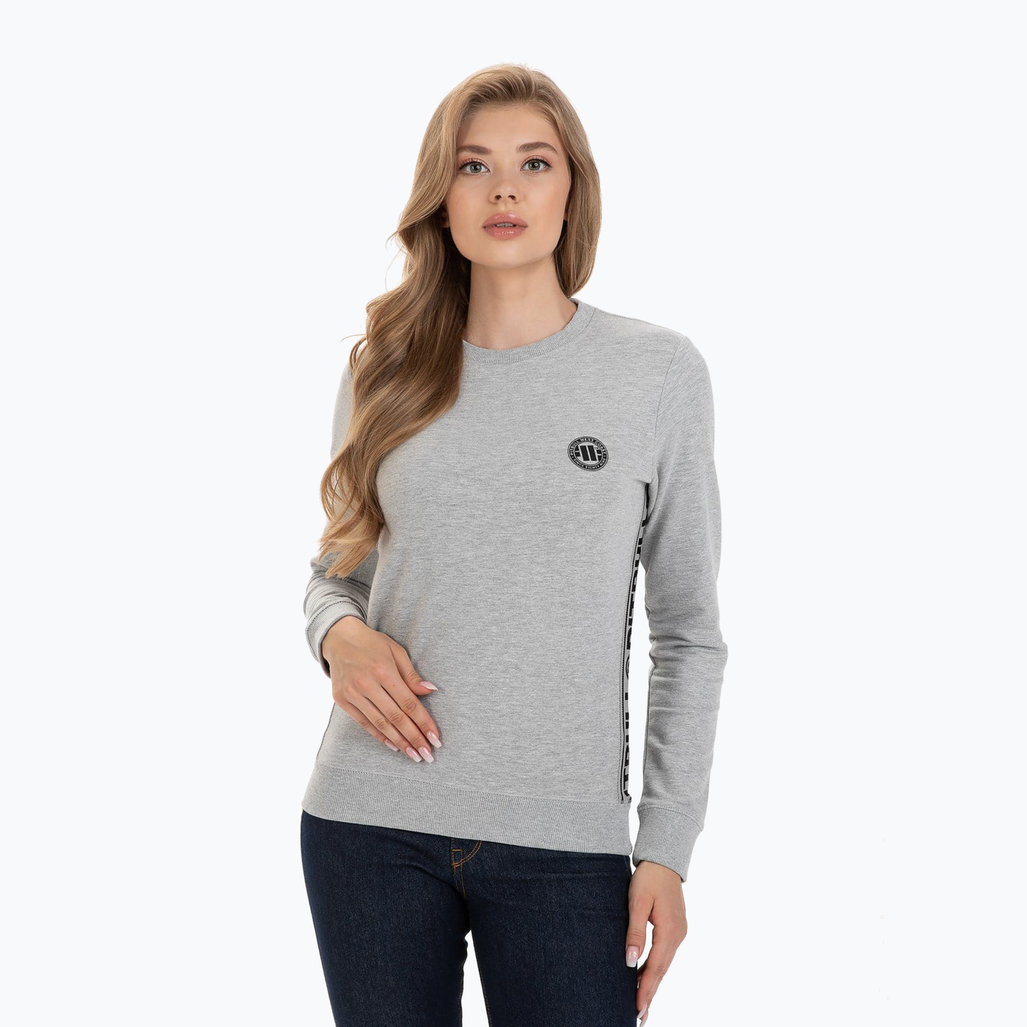 Dámska mikina Pitbull West Coast Crewneck F.Terry „Small Logo” grey/melange (F.Terry Small Logo 169101150002)