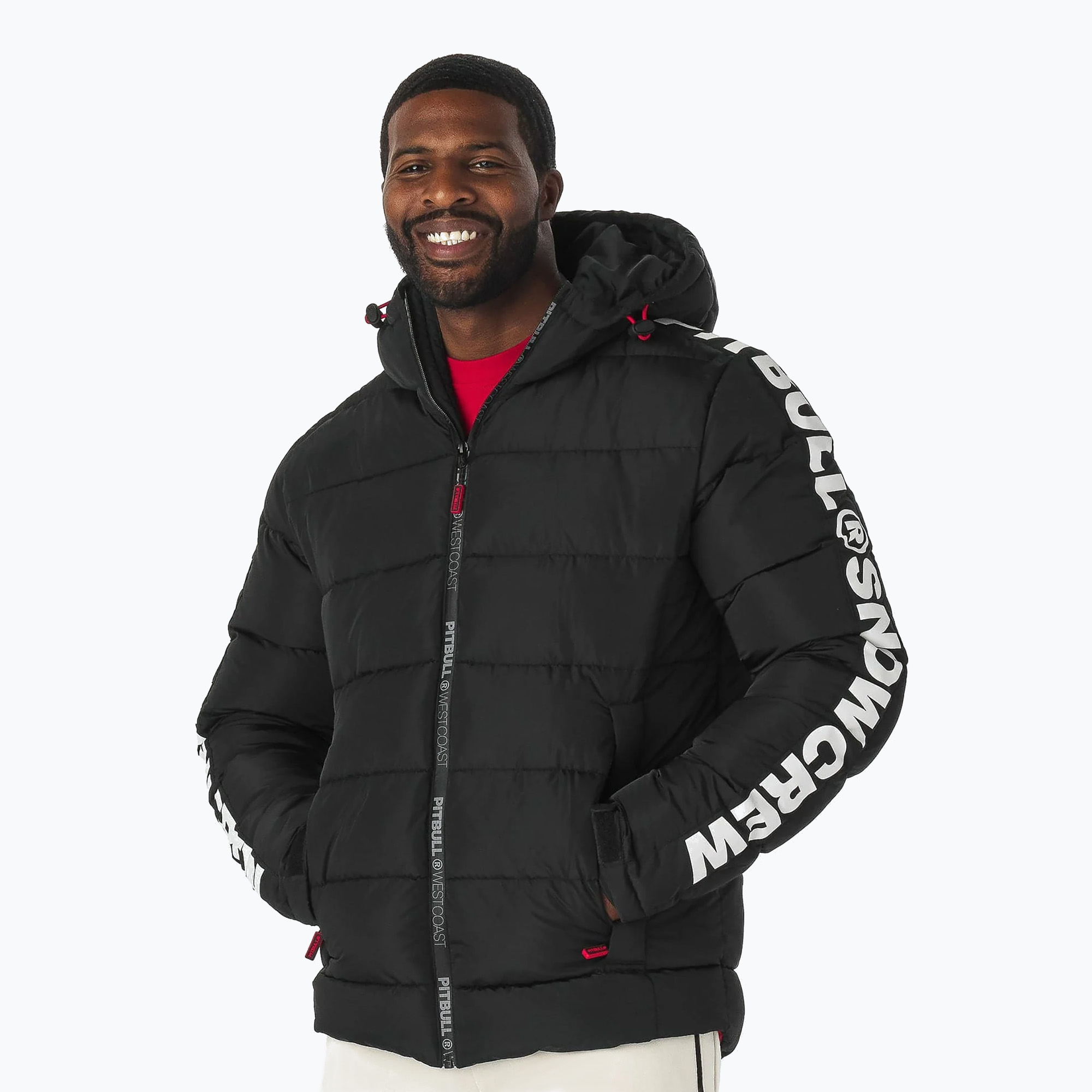 Pánska páperová bunda Pitbull West Coast Airway 4 Padded Hooded black (Airway 4 Padded Hooded 52202)