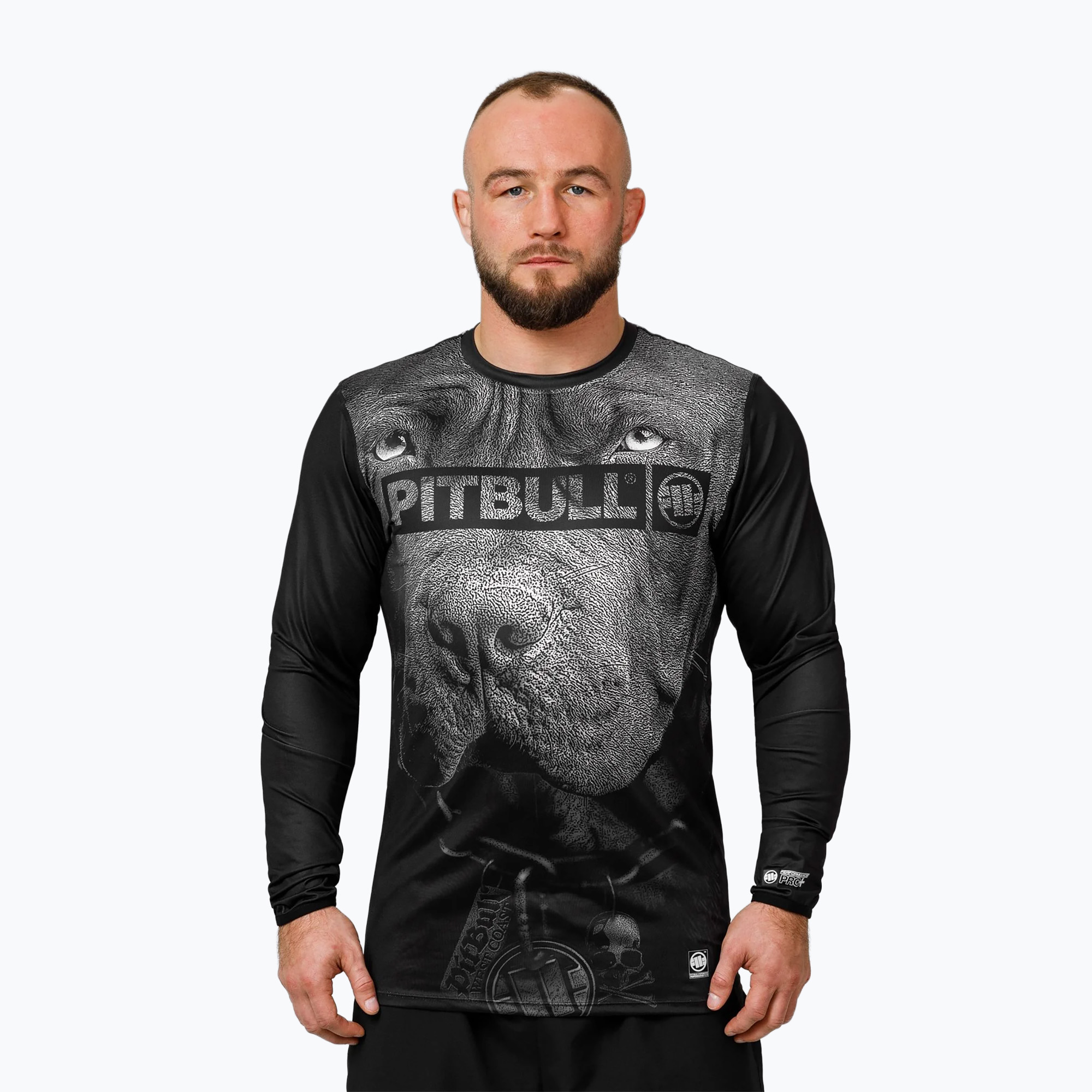 Pánske tričko s dlhým rukávom Pitbull Mesh Performance Pro Plus Training Born in 1989 black (Mesh Performance Pro Plus Born in 1989 932251900001)