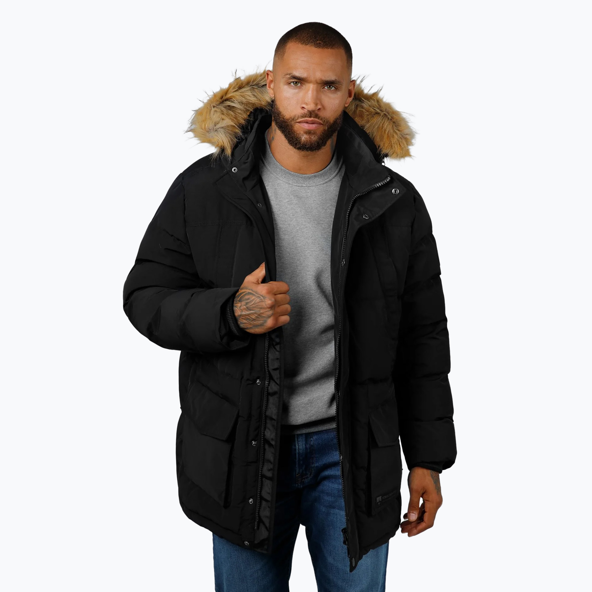 Pánska bunda Pitbull Forest Hooded Parka black