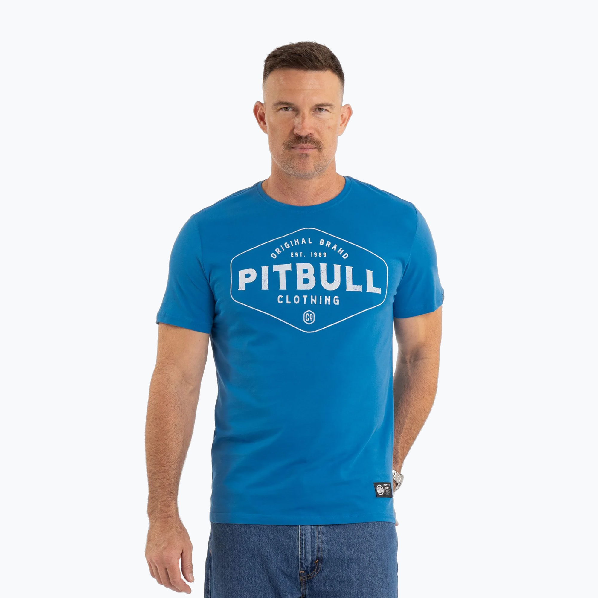 Pánske tričko Pitbull Small Logo light blue (Ultra Light Pitbull Co 214034550001)