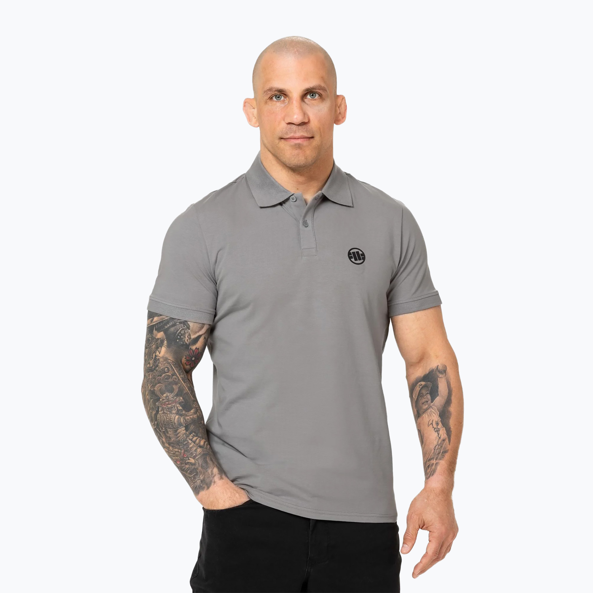 Pánska polokošeľa Pitbull Small Logo grey (Small Logo 243001160004)