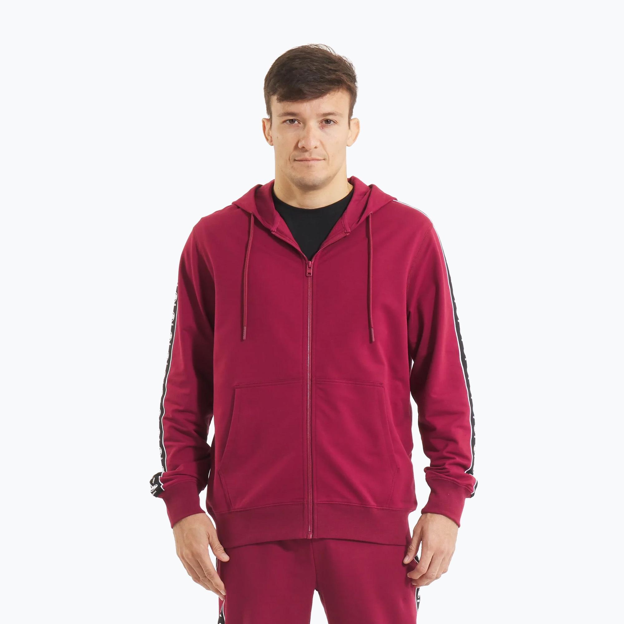 Pánska mikina Pitbull Tape Nugget Hooded Zip Sweatshirt burgundy (Tape Nugget Hooded Zip Sweatshirt 135043460001)