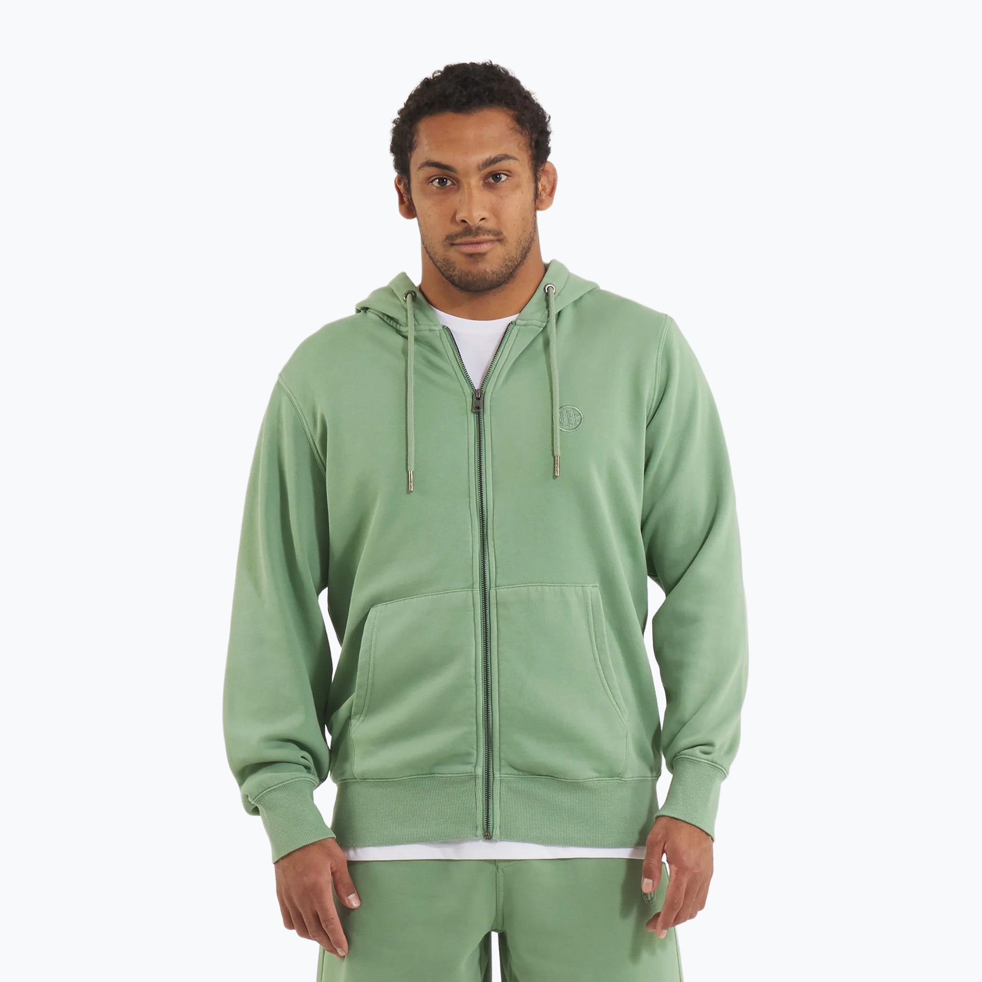 Pánska mikina Pitbull Lancaster 2 s kapucňou na zips spraná zelená (Lancaster 2 Hooded Zip Sweatshirt 135044352002)