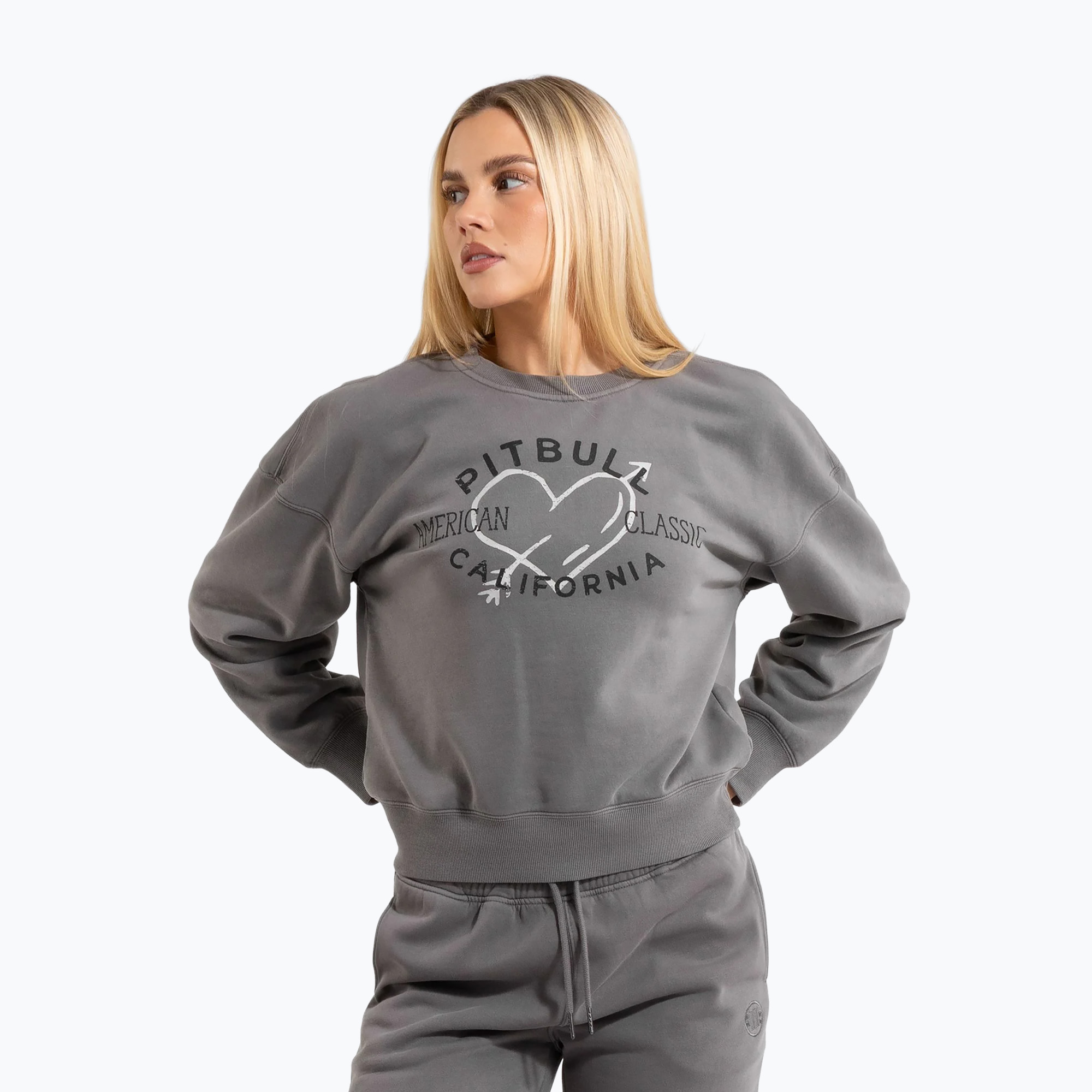 Dámska mikina Pitbull Manzanita Heart Crewneck Sweatshirt washed grey (Manzanita Heart Crewneck Sweatshirt 105002161001)