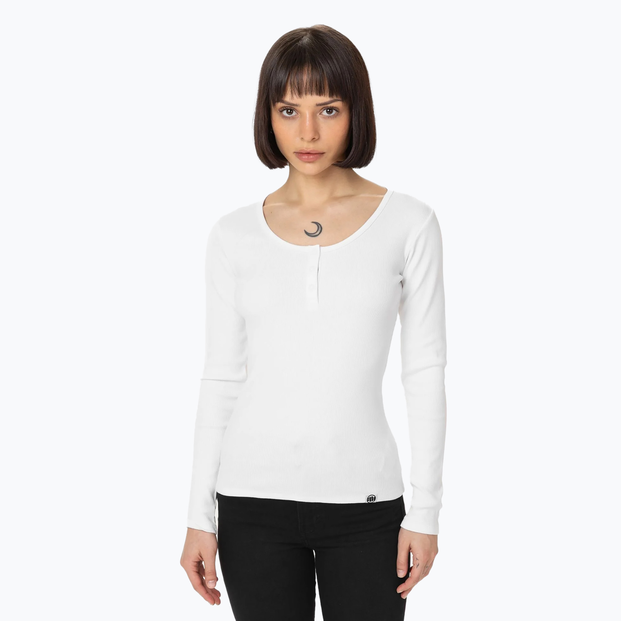Dámske tričko longsleeve Pitbull Rib white (Rib 235002000101)