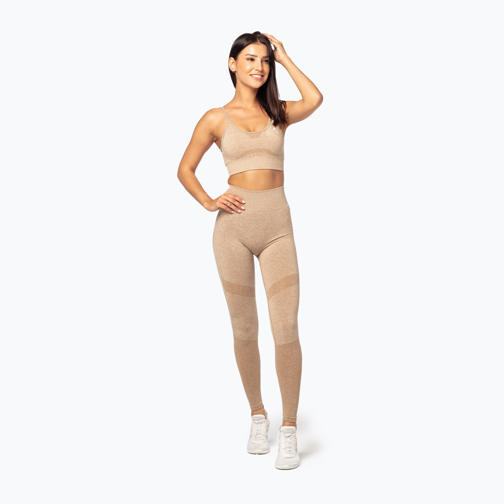 Dámske tréningové legíny Carpatree Vibe Seamless beige melange (Vibe Seamless CP-VSL)