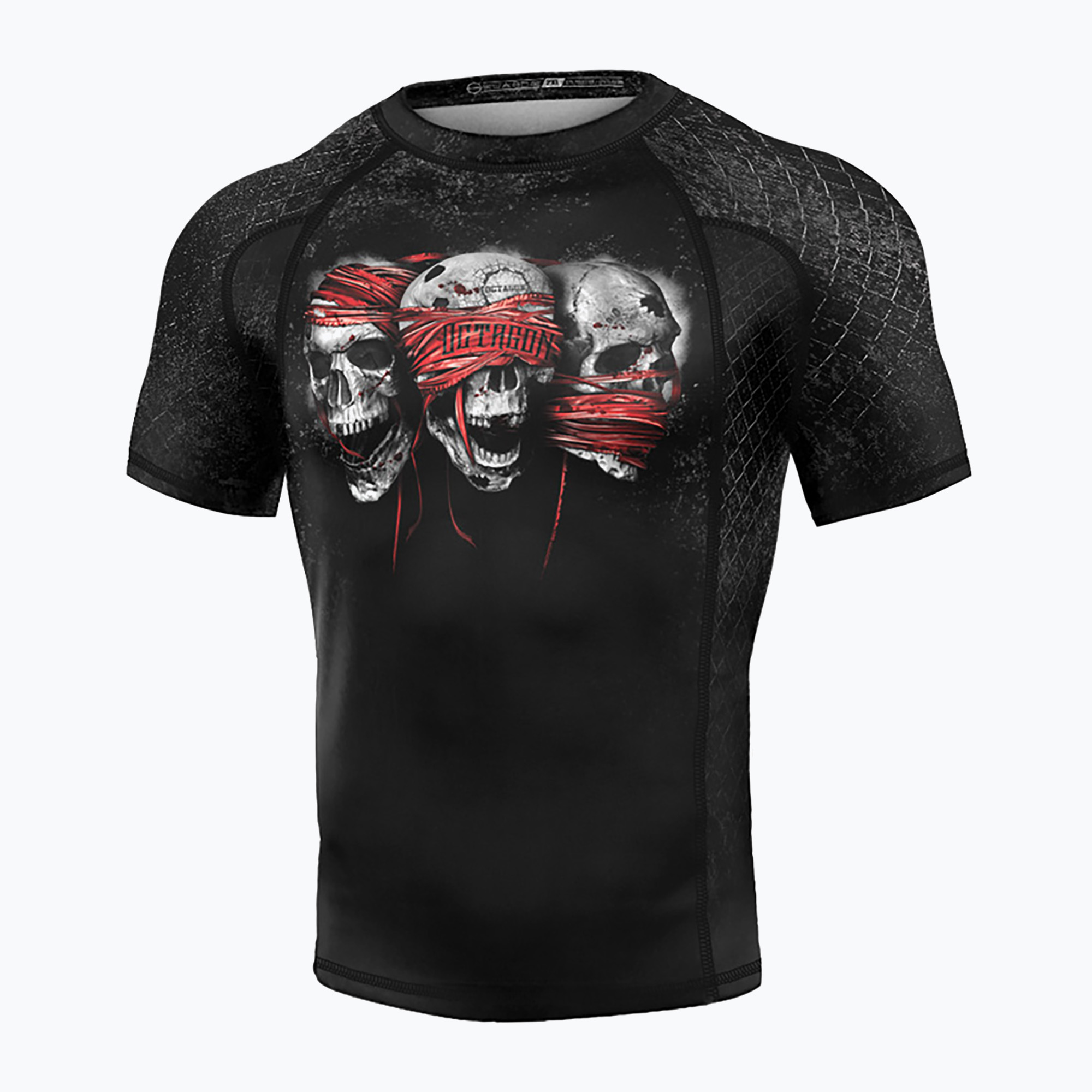 Pánsky rashguard Octagon Premium Rules black/multicolour Rashguard (Premium The Rules 11594-R)