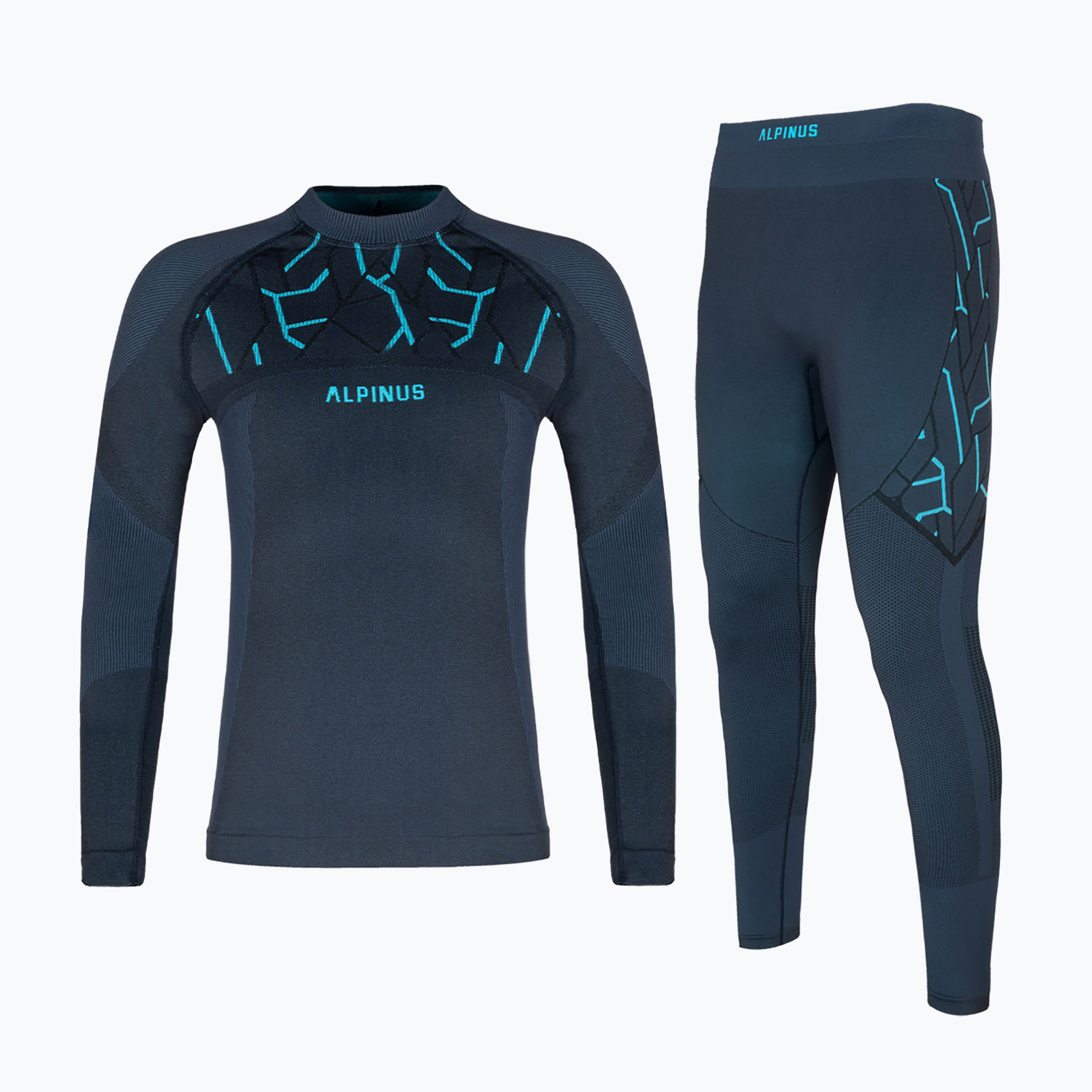 Detská súprava termoprádla Alpinus Tactical Gausdal graphite/blue (Tactical Gausdal Set B22595)
