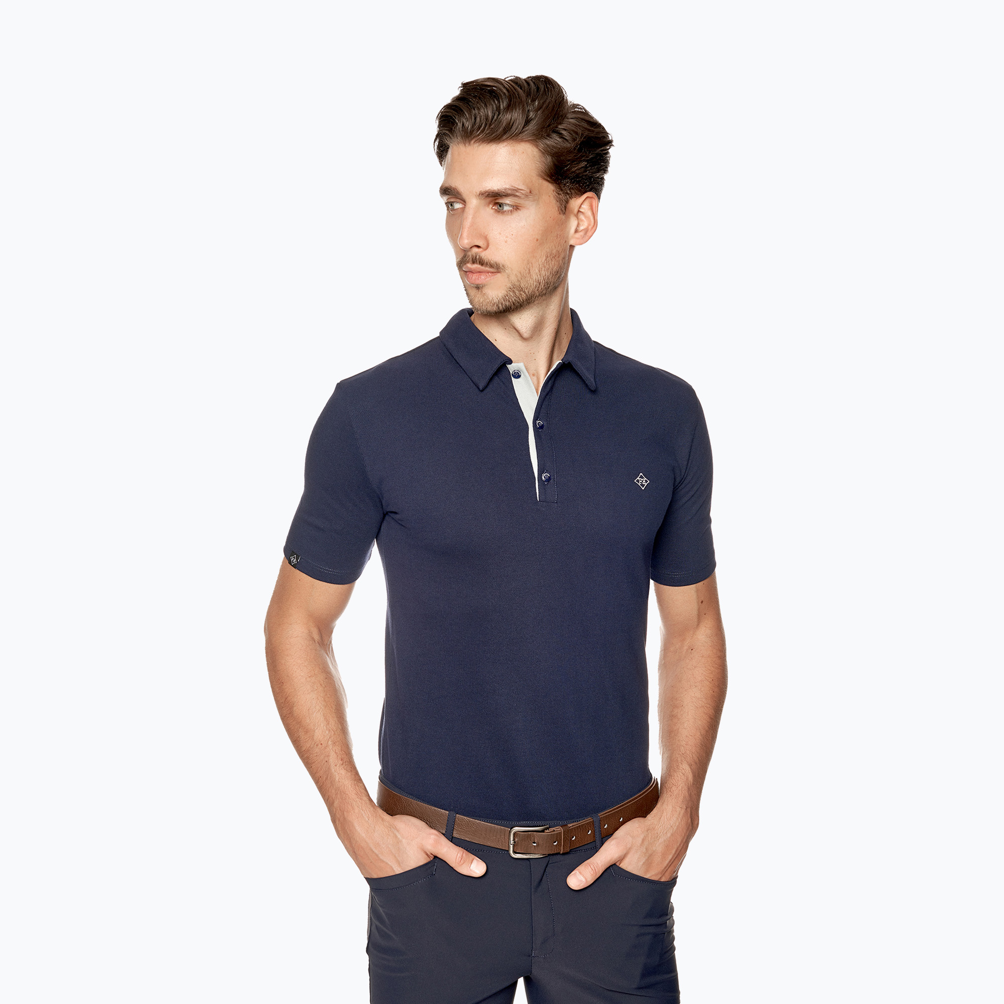 Pánske jazdecké tričko Fera Polo Sin navy blue 2.4. (Polo Sin 2.4)