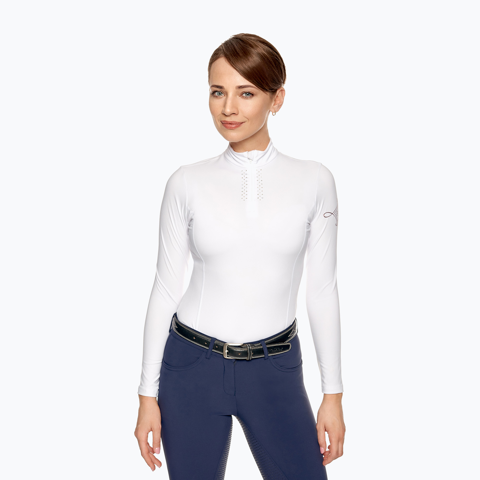 Dámske jazdecké tričko s dlhým rukávom Fera Brilliant white 1.5. (Brilliant 1.5.)