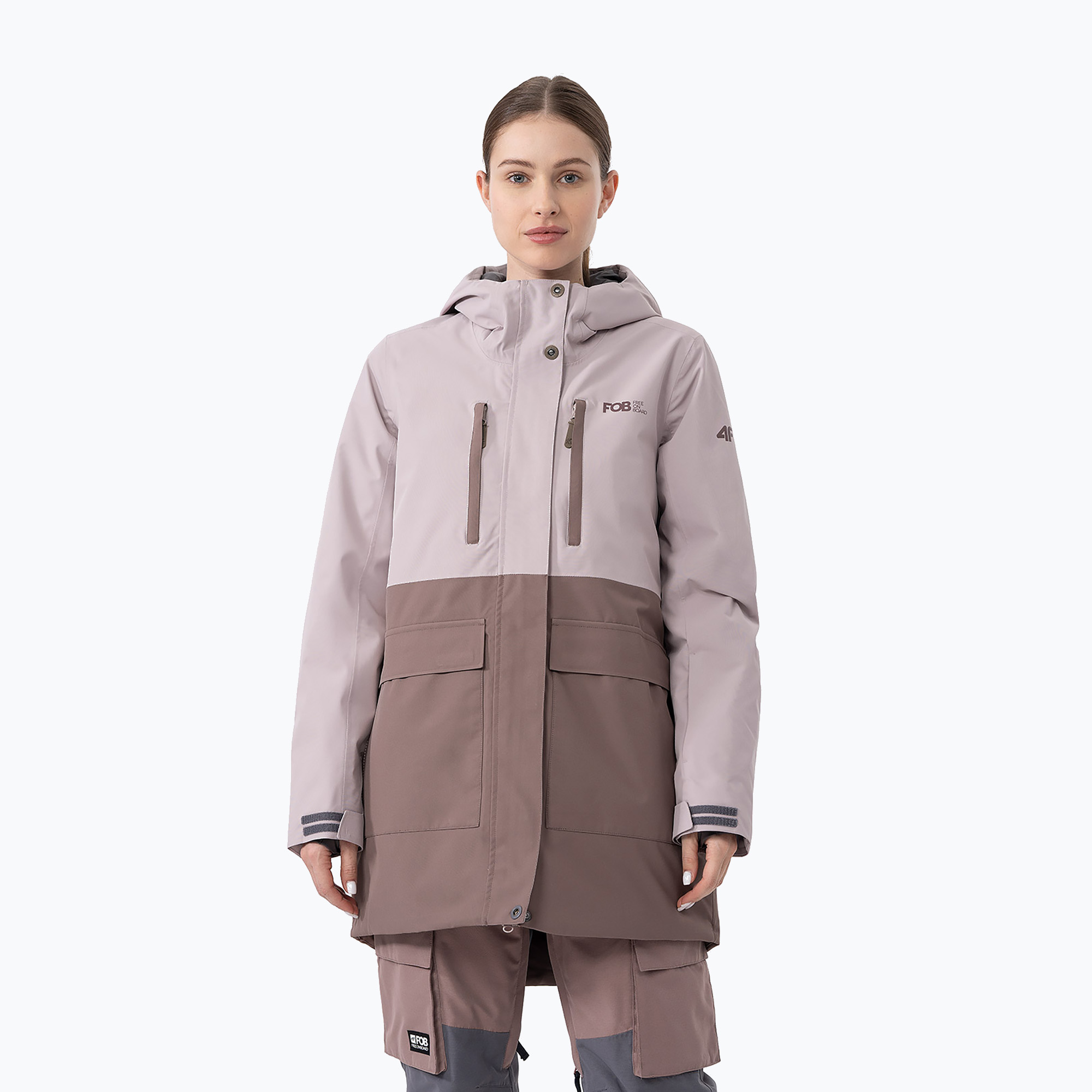 Dámska snowboardová bunda 4F F331 beige (F331 4FAW23TTJAF331)