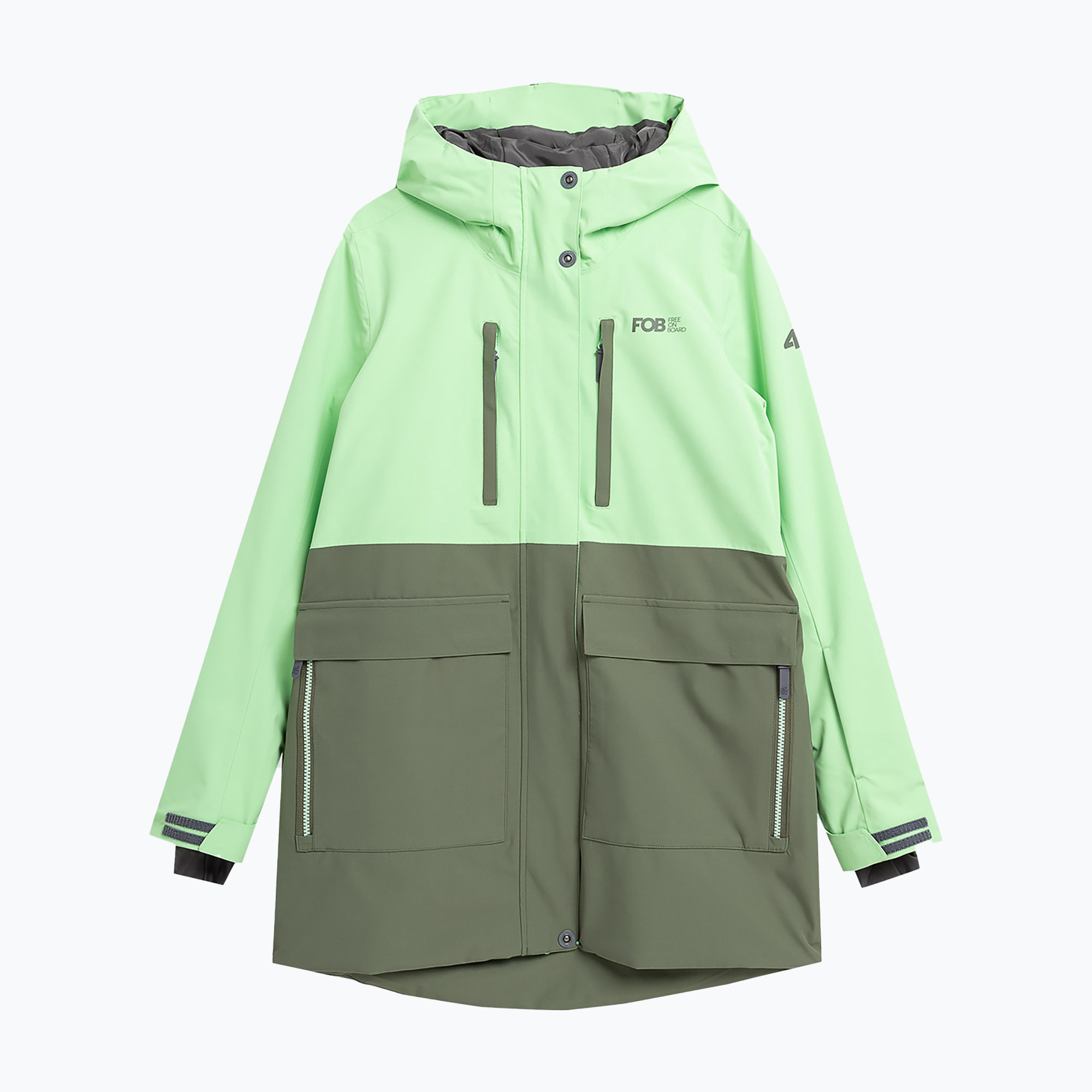 Dámska snowboardová bunda 4F F331 light green neon (F331 4FAW23TTJAF331)