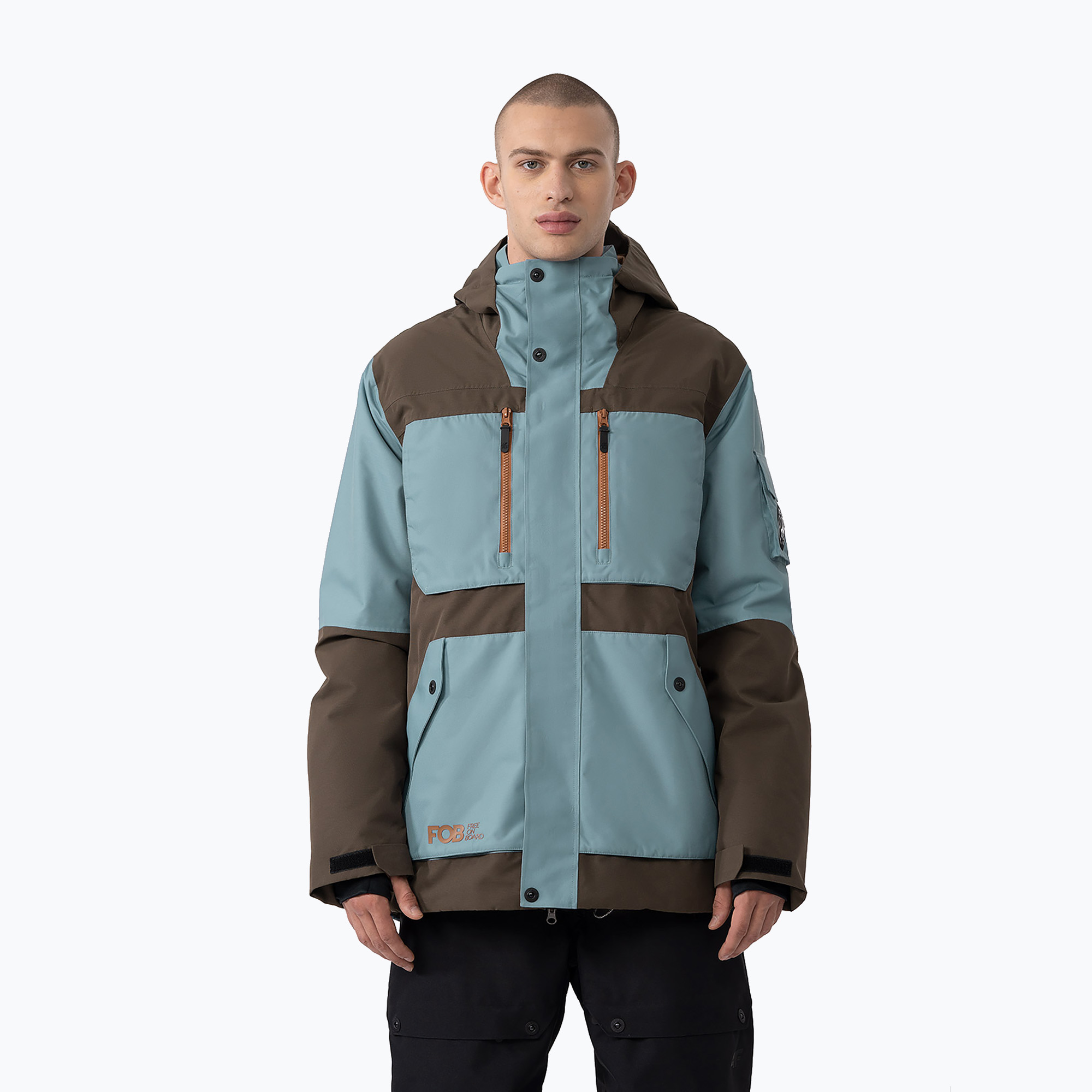Pánska snowboardová bunda 4F M314 tmavohnedá (M314 4FAW23TTJAM314)