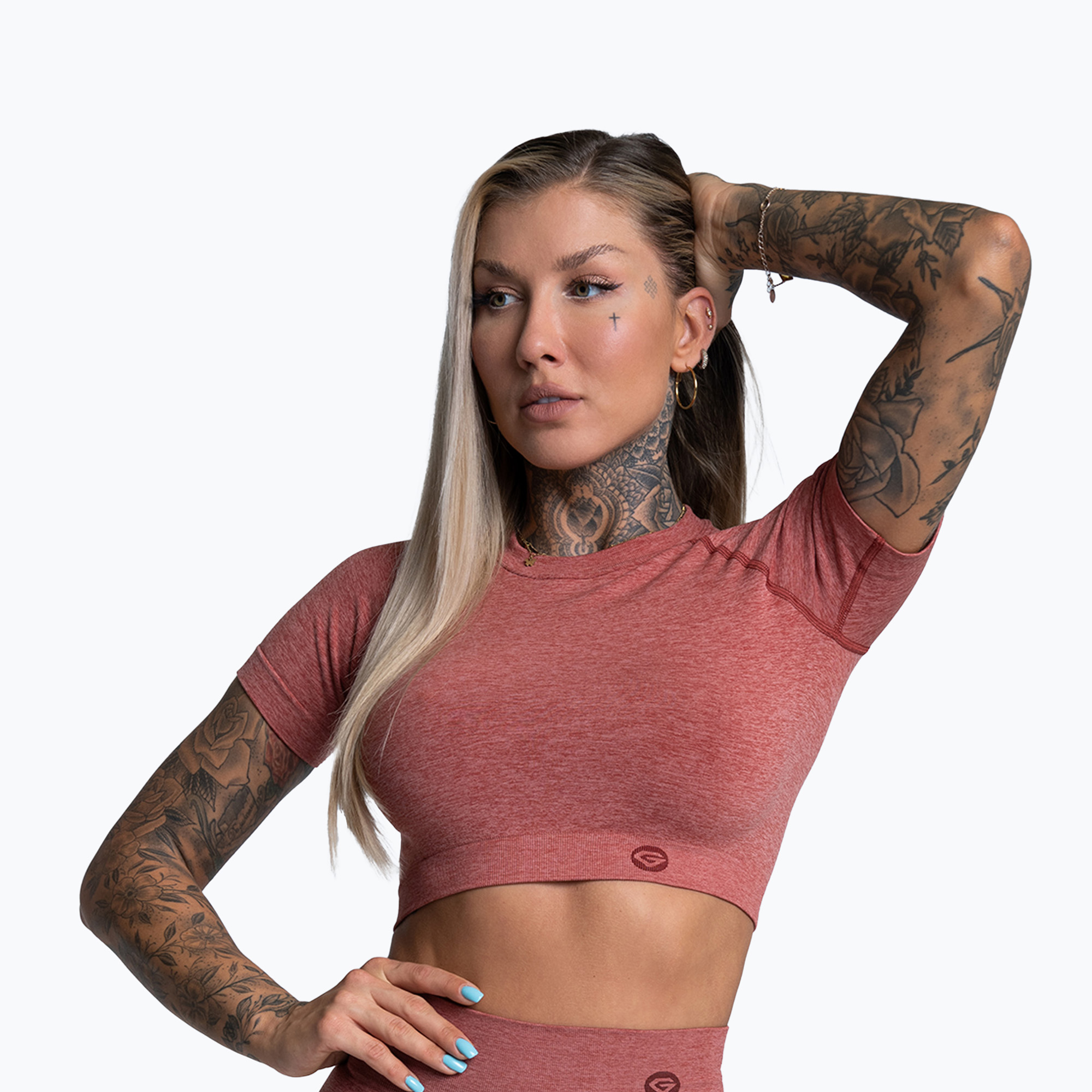 Dámske tréningové tričko Gym Glamour Seamless Rashguard cherry (Seamless Rashguard 327)