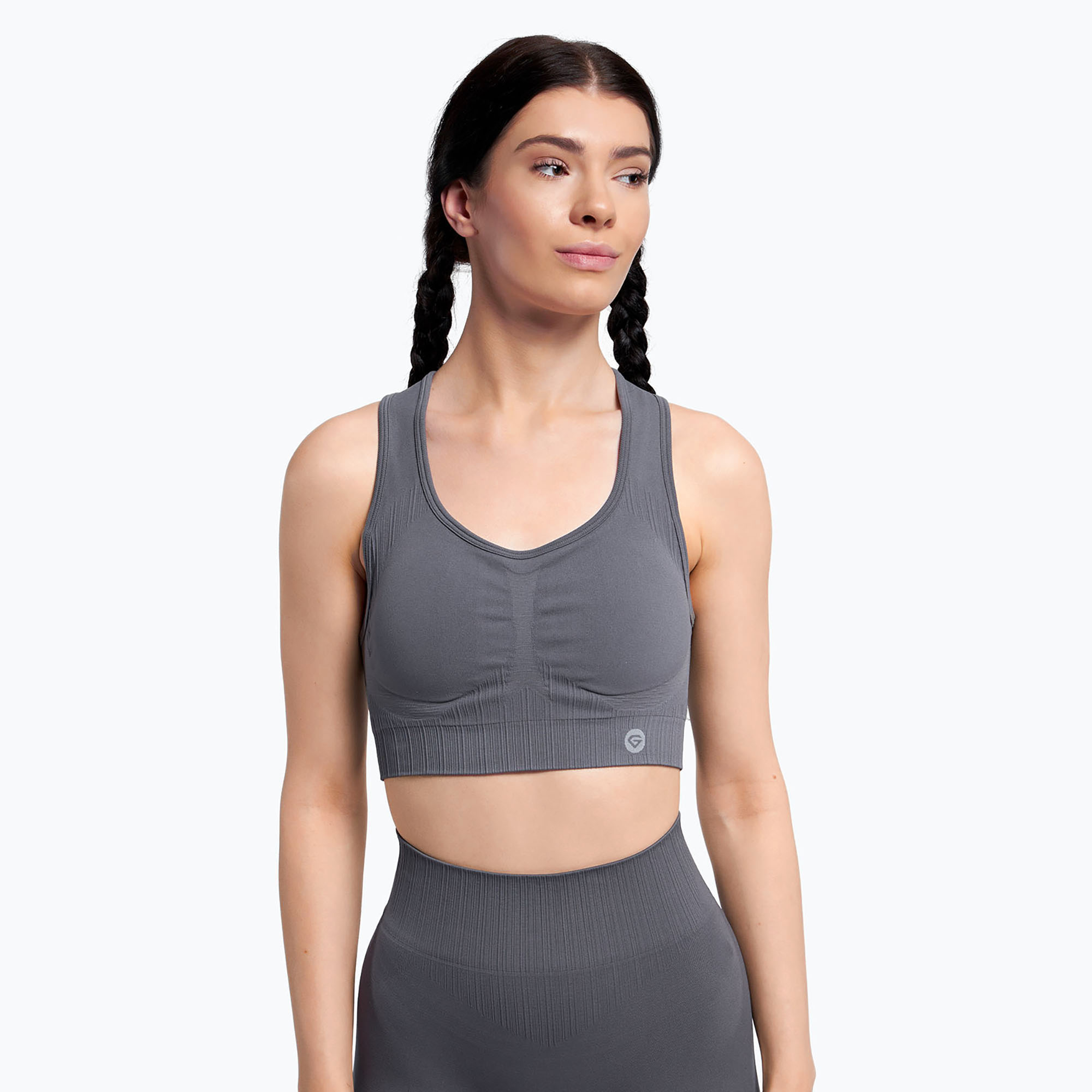 Tréningová podprsenka Gym Glamour Push Up šedá (Push Up 402)
