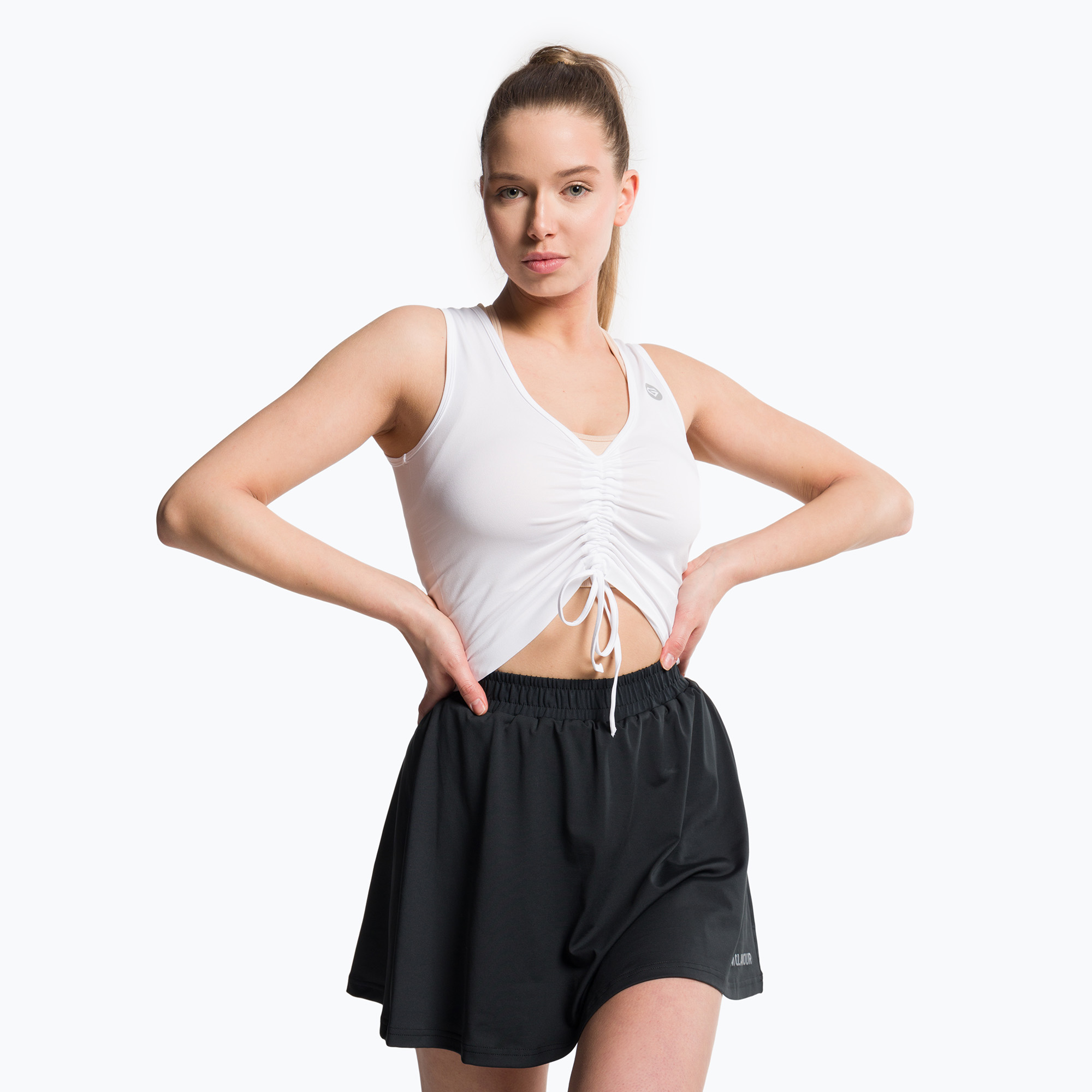 Dámsky tréningový top Gym Glamour Pull-on White 446 (Ściągany 446)