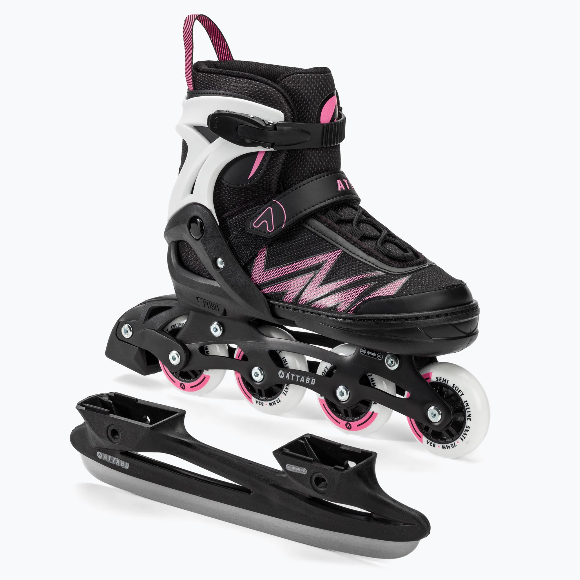 Detské korčule ATTABO 2 v 1 Kylo pink (2w1 Kylo ATB-INS00M-W1P)