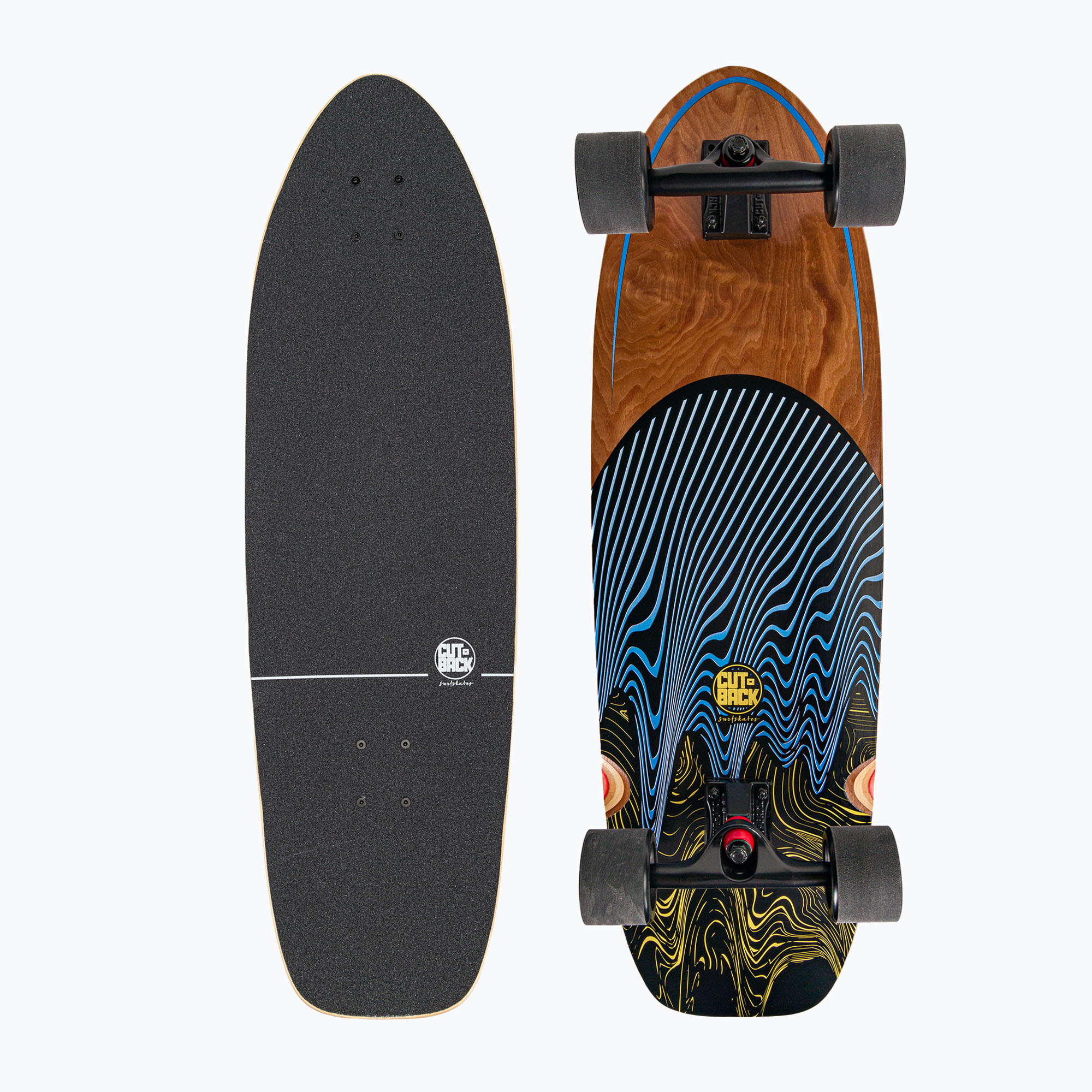 Surfskate Cutback Dark Blue 34" farebný skateboard CUT-SUR-DBL