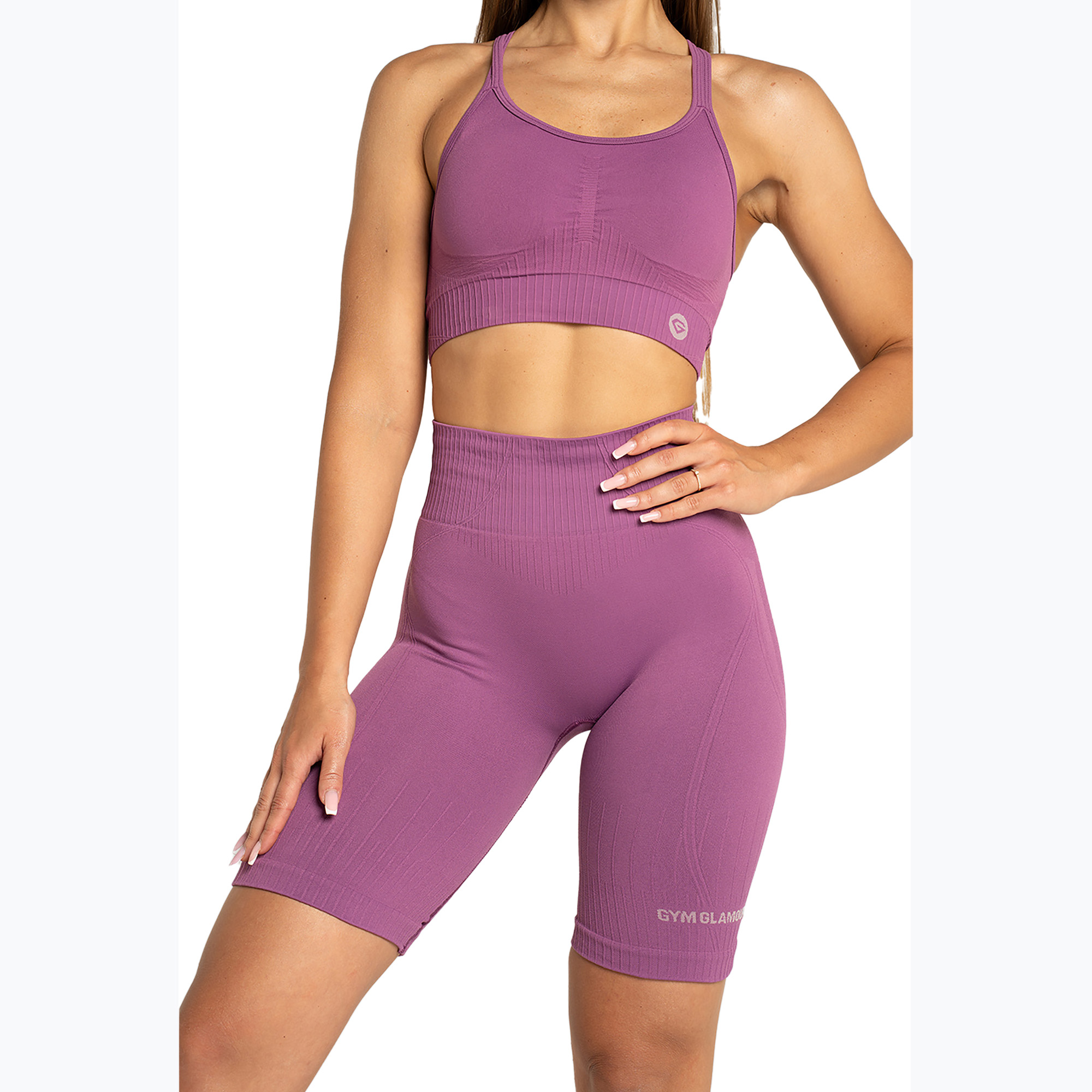 Dámske cyklistické tréningové šortky Gym Glamour Push Up 2.0 merry berry (Push Up 2.0 612-2)