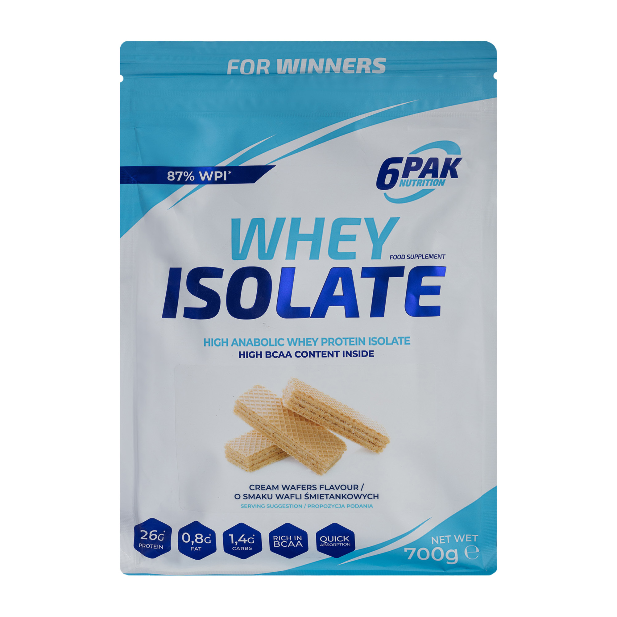 Srvátkový izolát 6PAK 700g krémová oplátka PAK/049#WAF