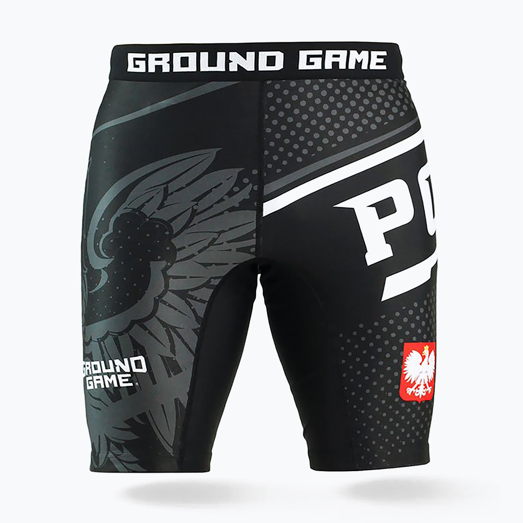 Ground Game Vale Tudo Poland pánske tréningové šortky black/white/red