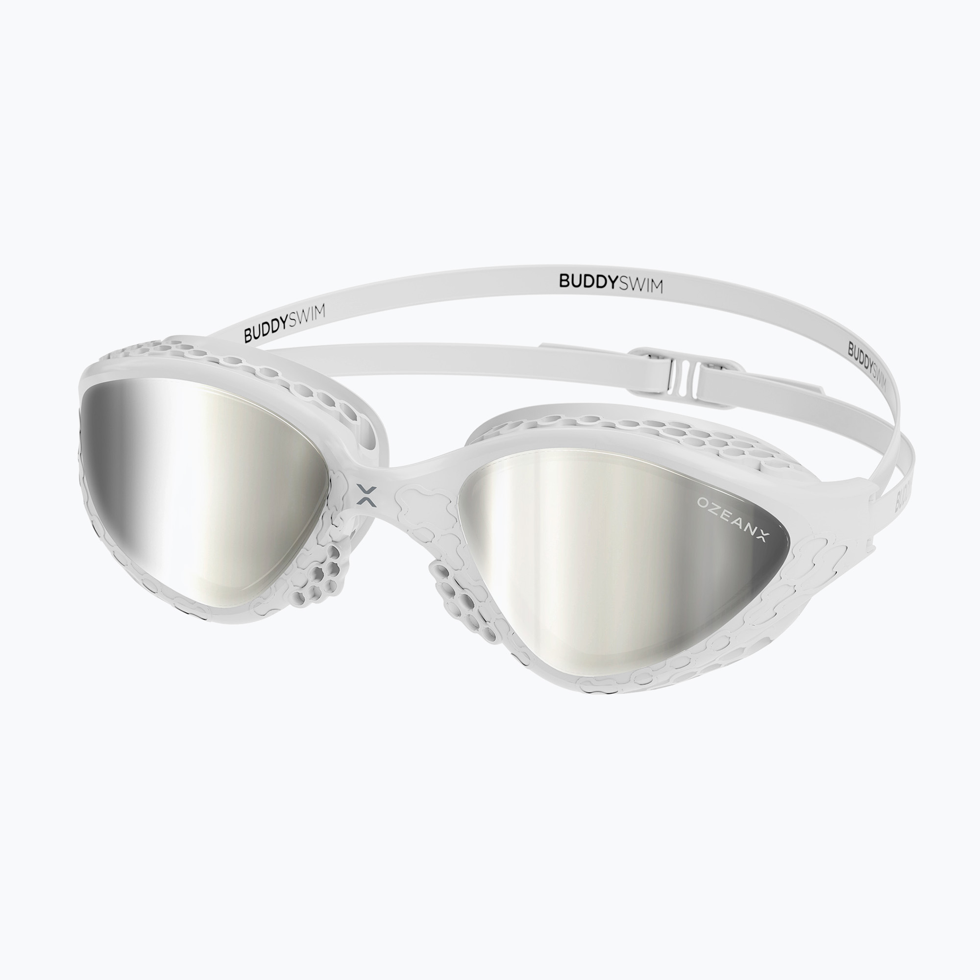 Plavecké okuliare BuddySwim OzeanX Mirror white / silver