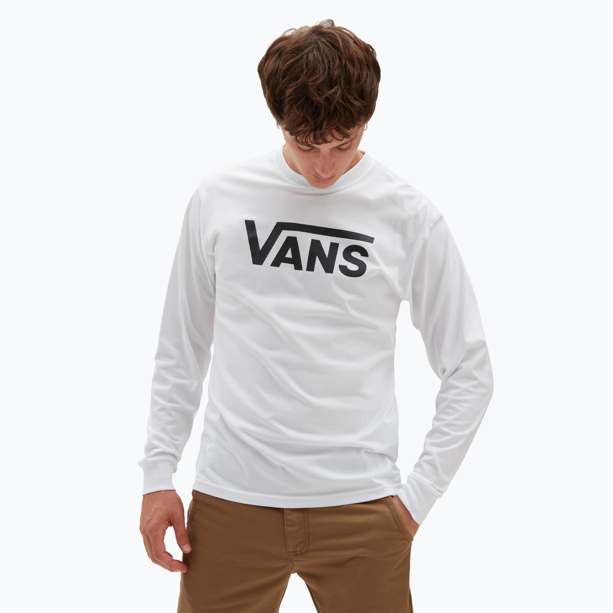 Pánske tričko Vans Mn Longsleeve Vans Classic white/black (Mn Vans Classic VN000K6HYB21)