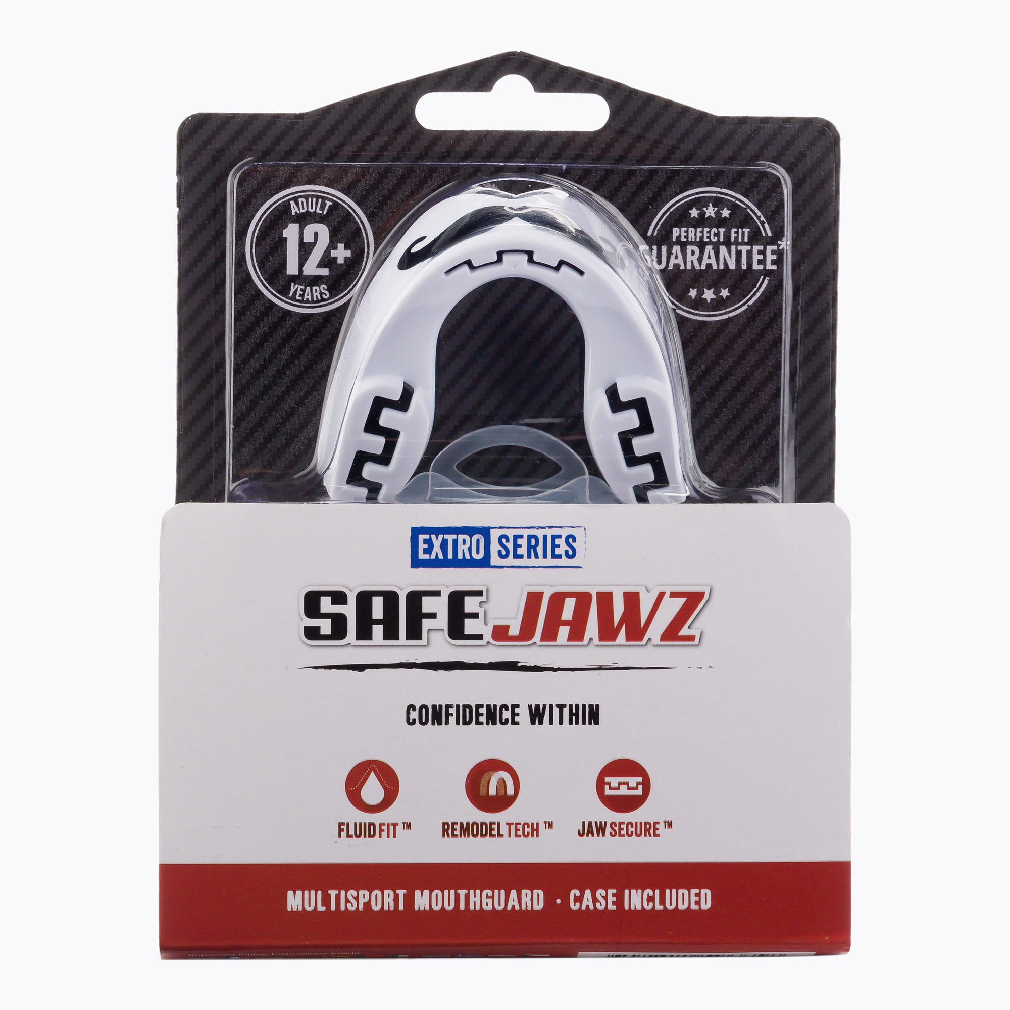 Chránič čeľustí SAFEJAWZ série Extro čiernobiely SJMOA