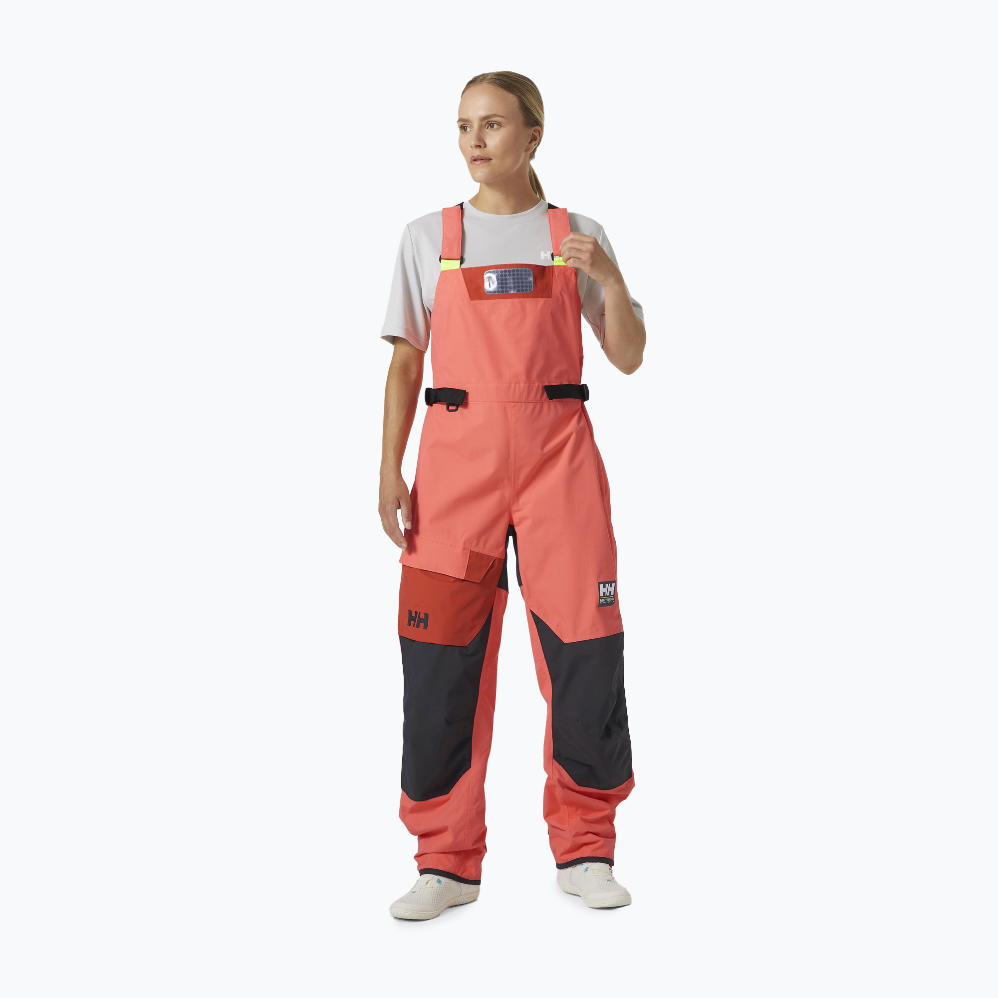 Helly Hansen dámske plachetnicové nohavice Newportal Bib peach echo